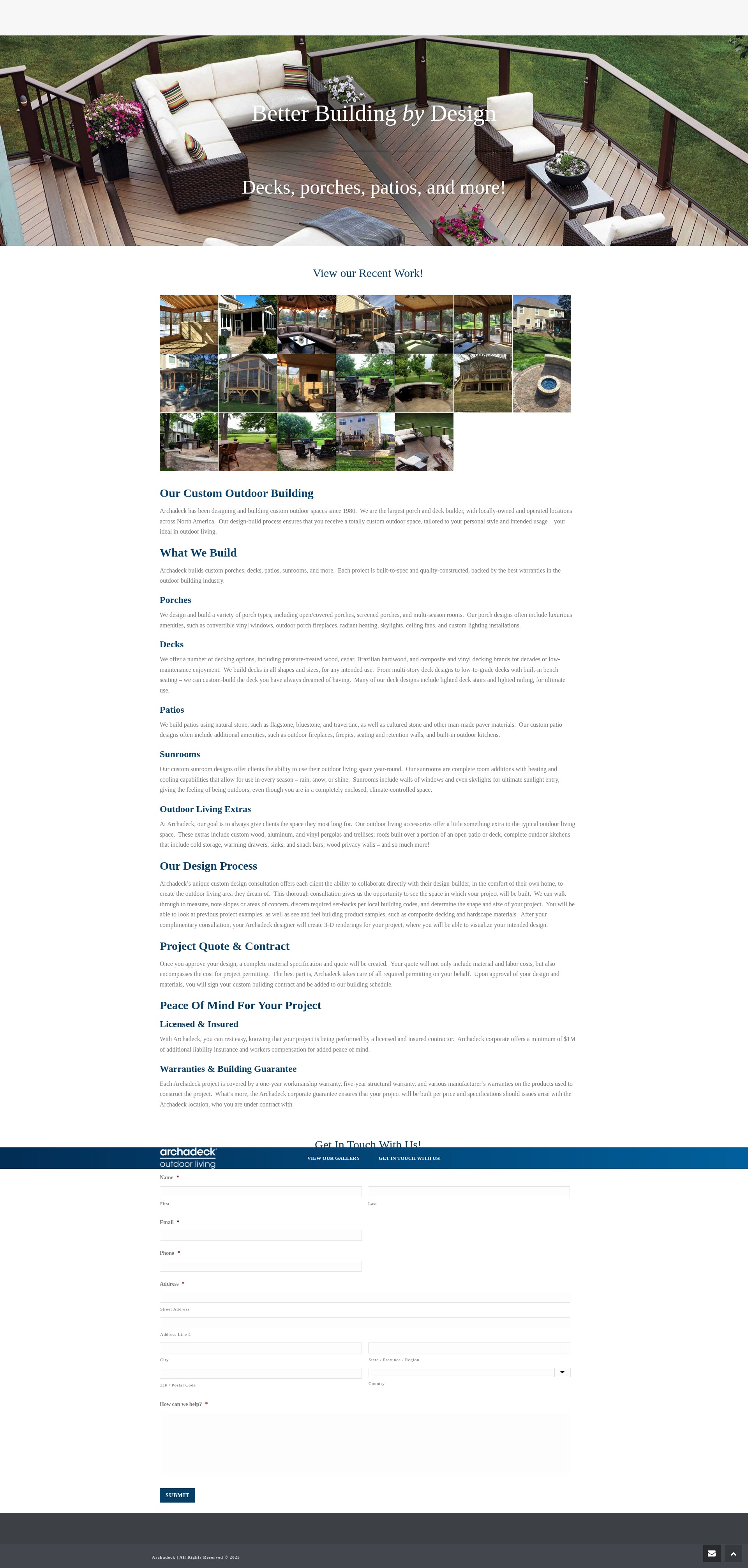 Screenshot of myarchadeck.com