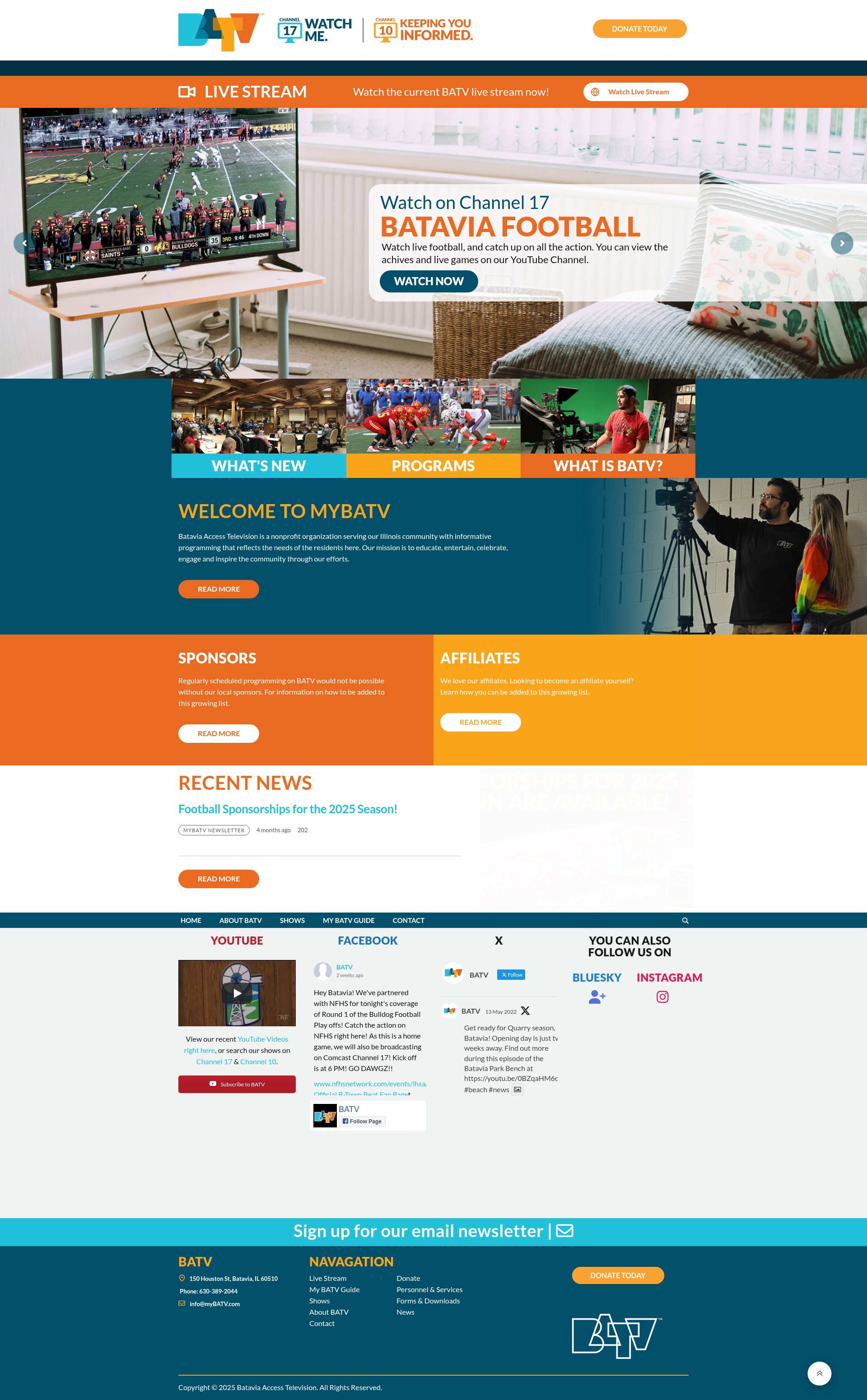 Screenshot of mybatv.com