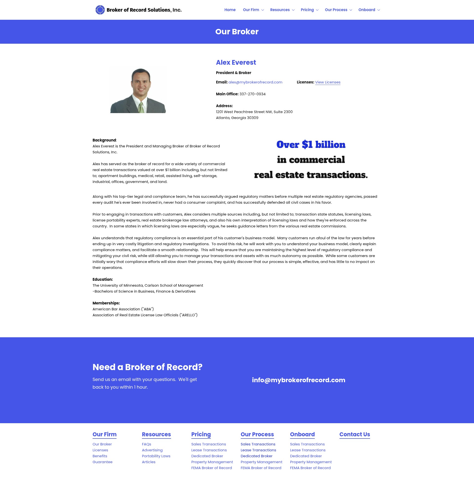 Screenshot of mybrokerofrecord.com