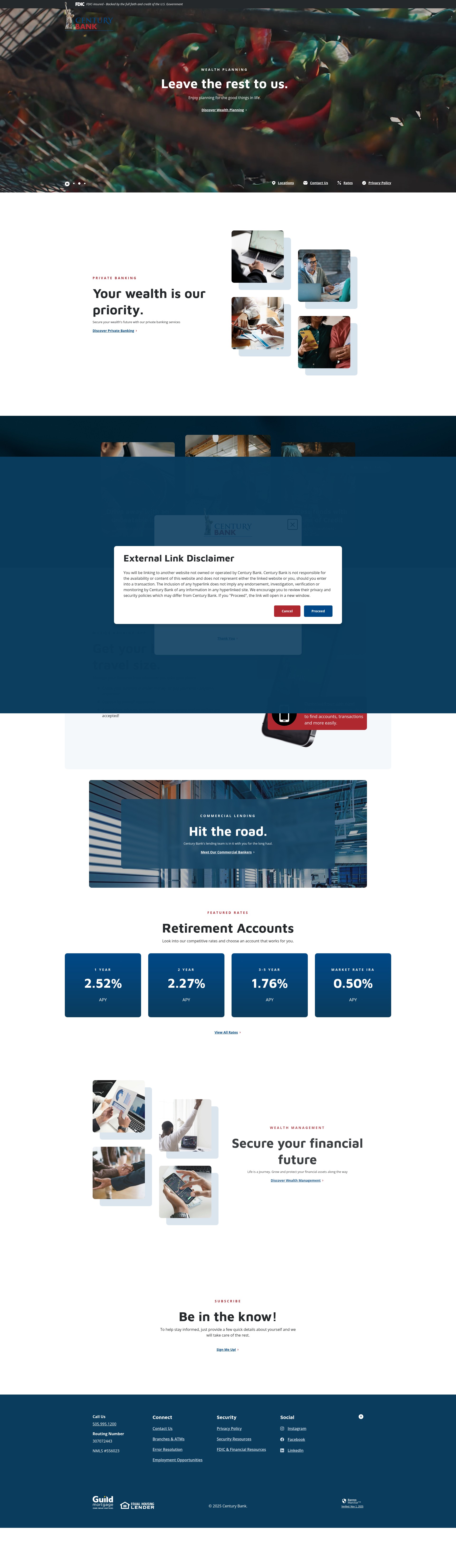 Screenshot of mycenturybank.com