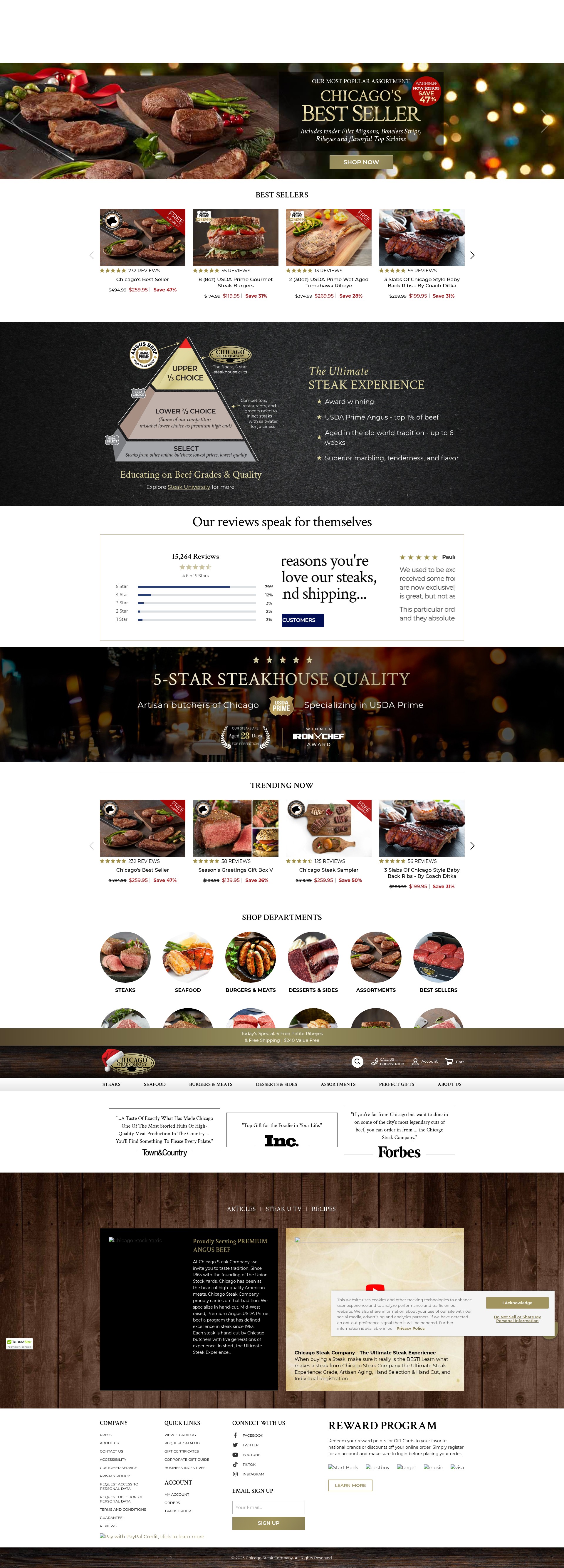 Screenshot of mychicagosteak.com
