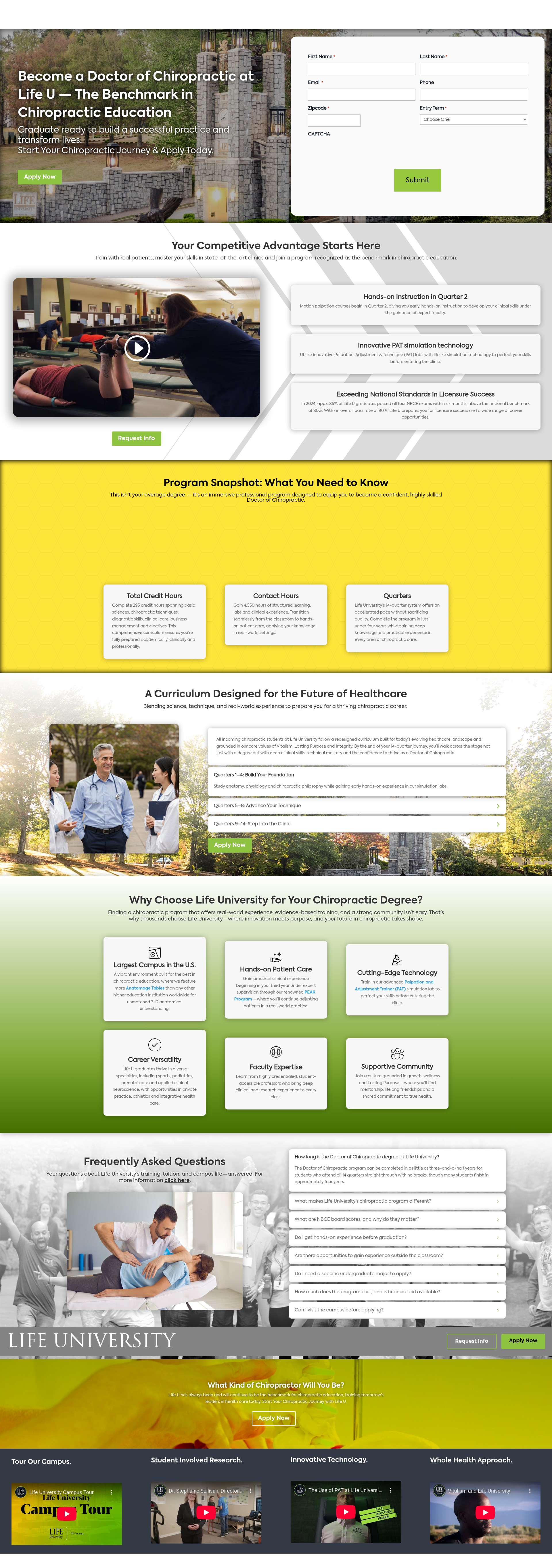 Screenshot of mychirodegree.life