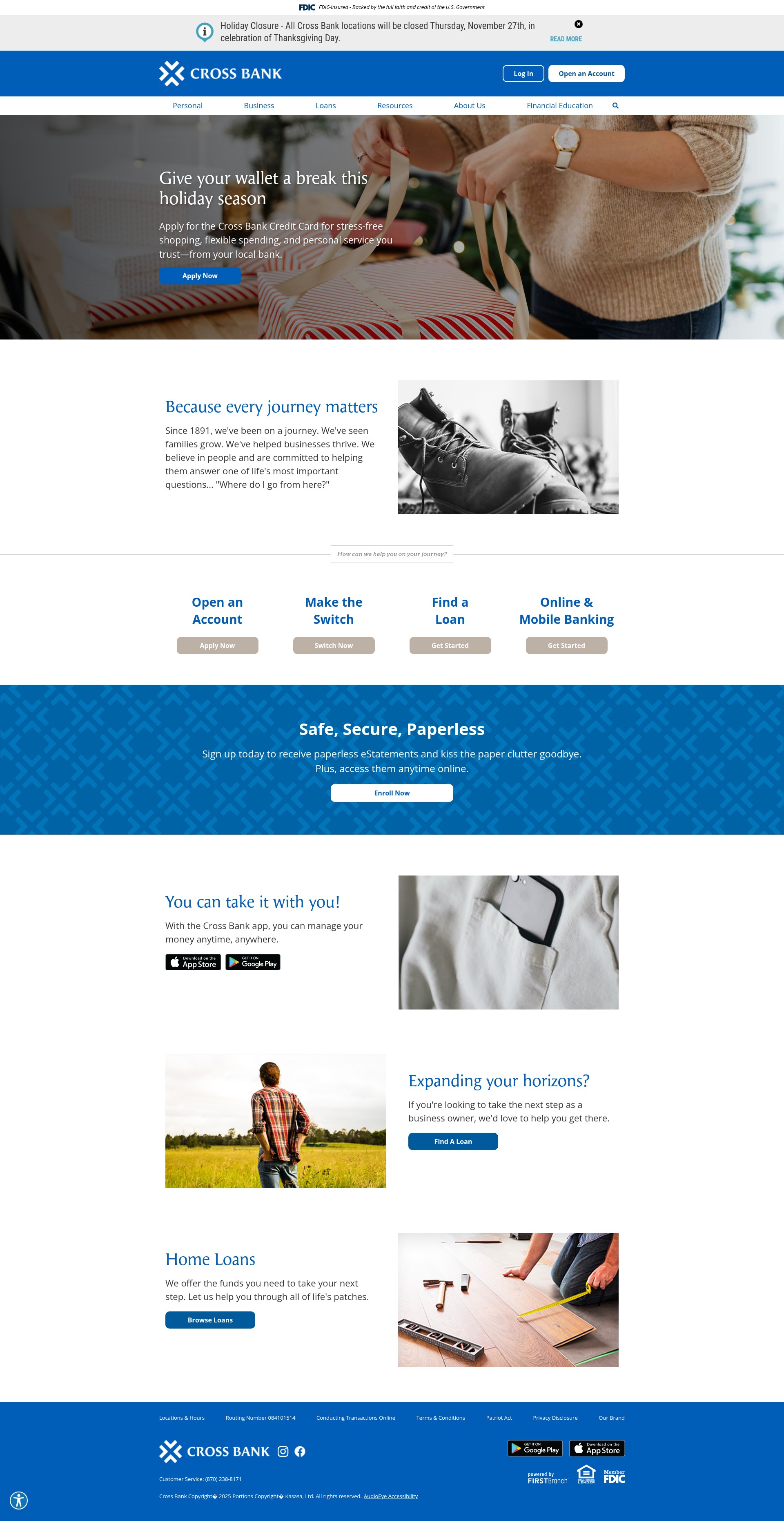 Screenshot of mycrossbank.com