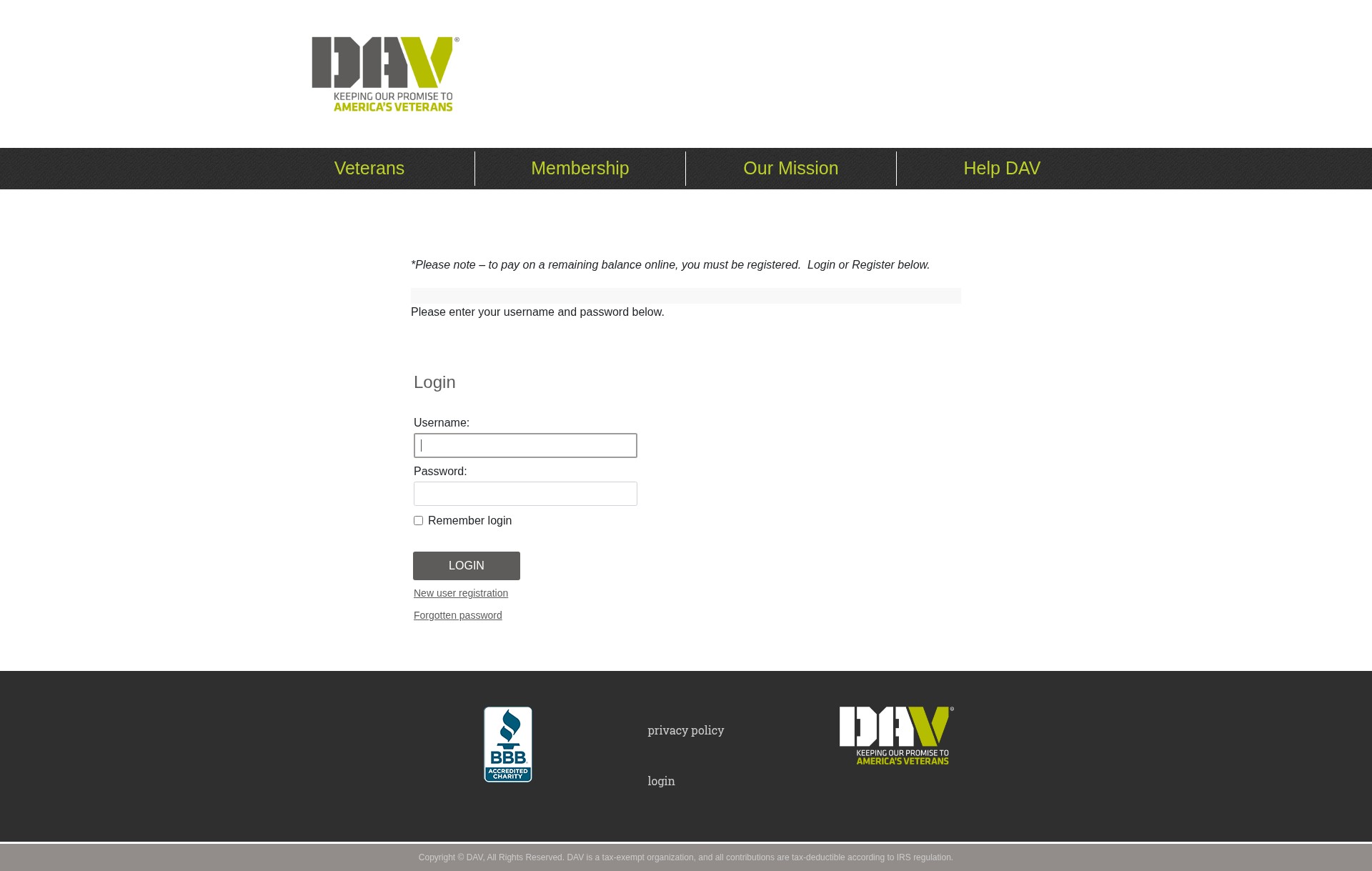 Screenshot of mydav.org
