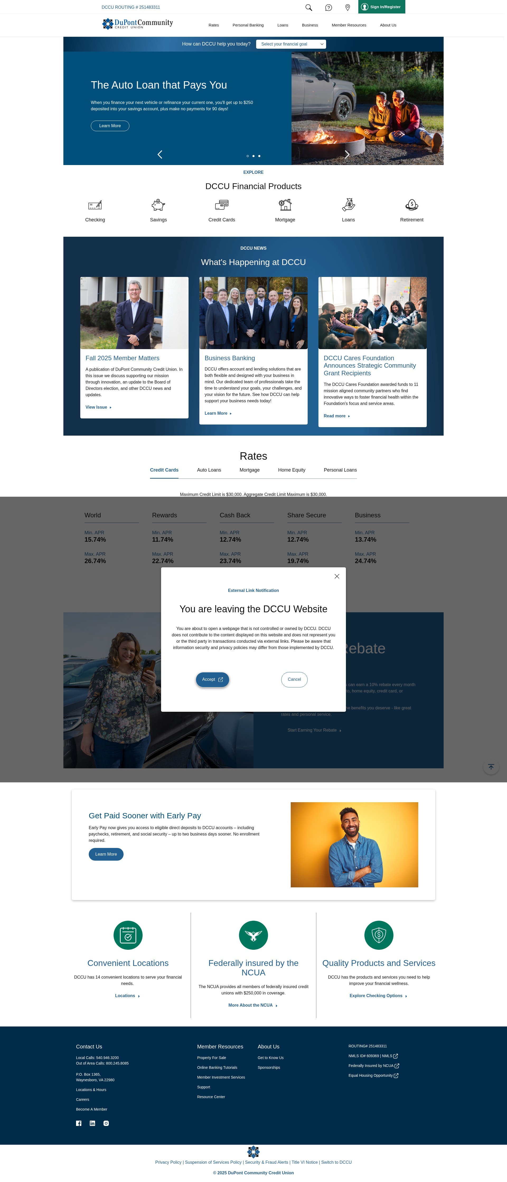 Screenshot of mydccu.com