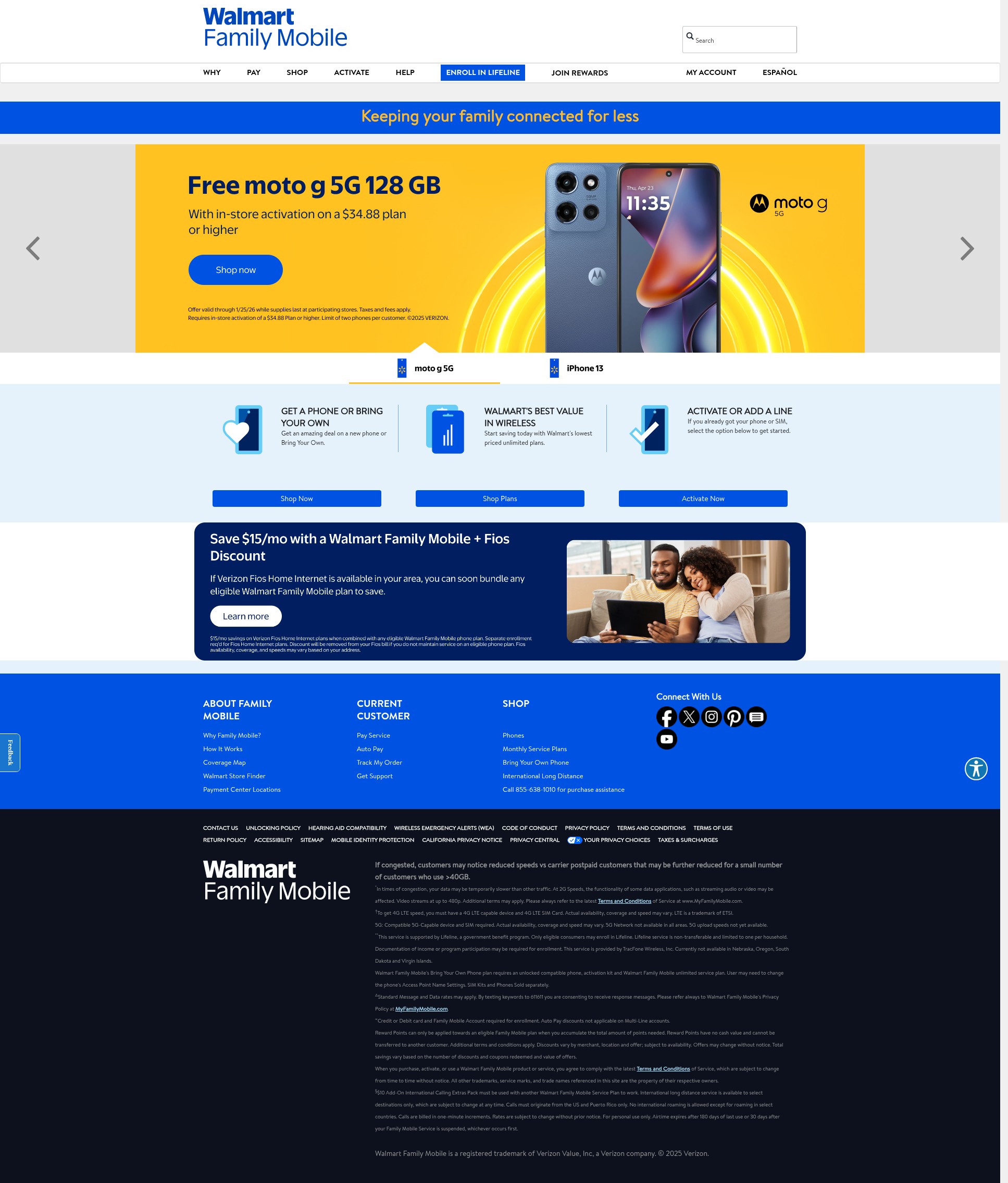 Screenshot of myfamilymobile.com