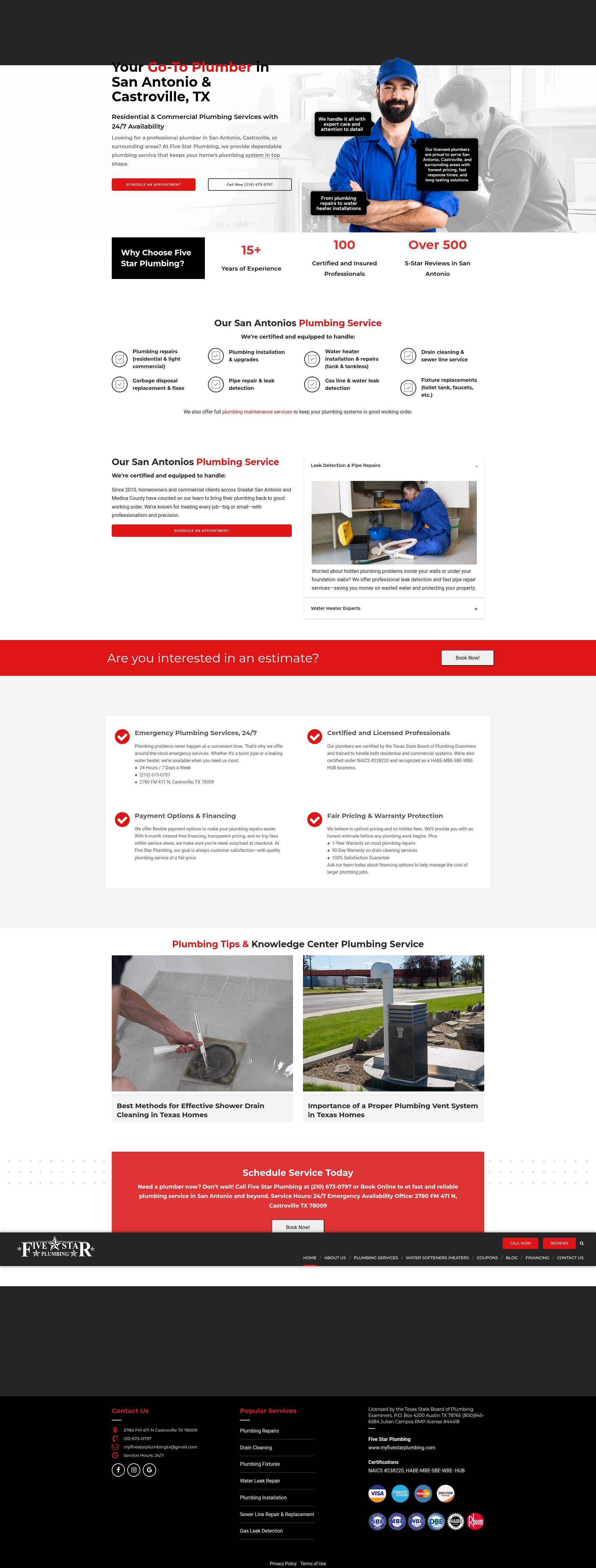 Screenshot of myfivestarplumbing.com