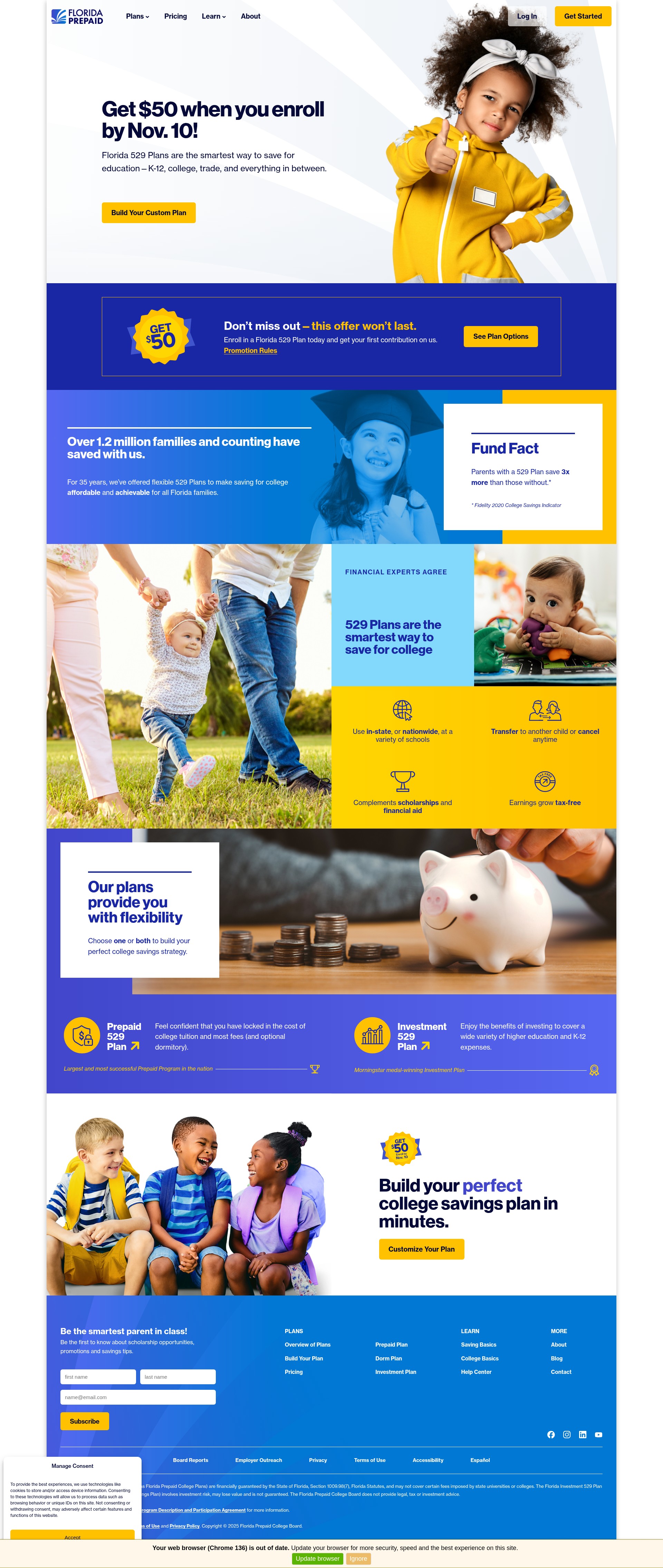 Screenshot of myfloridaprepaid.com