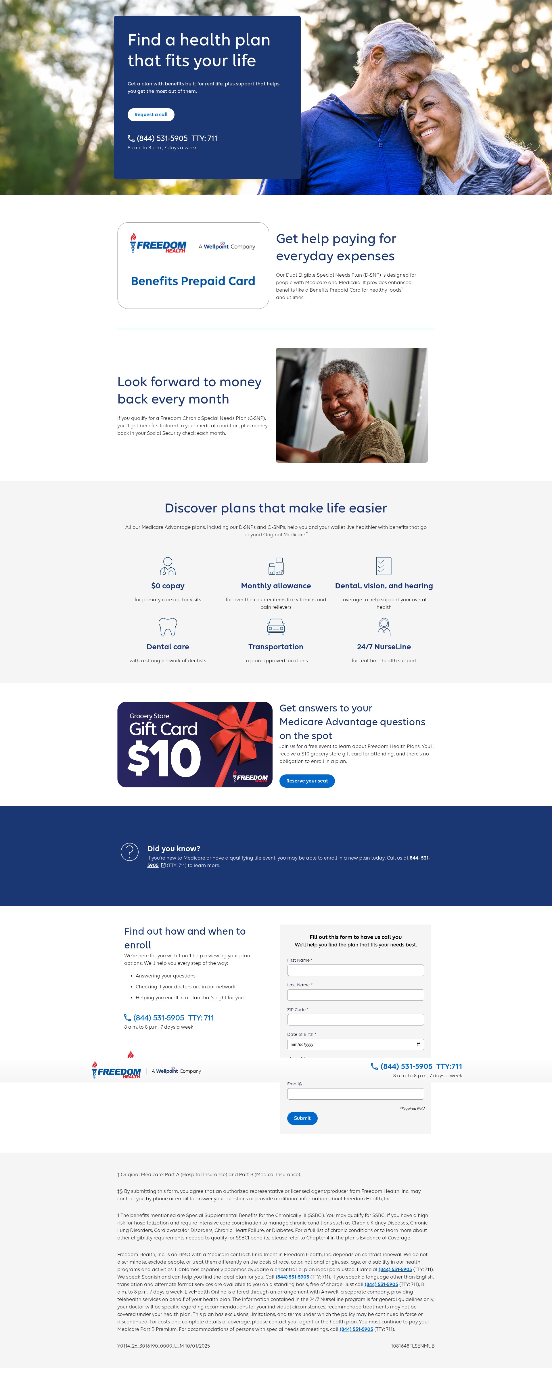 Screenshot of myfreedomhealthplan.com