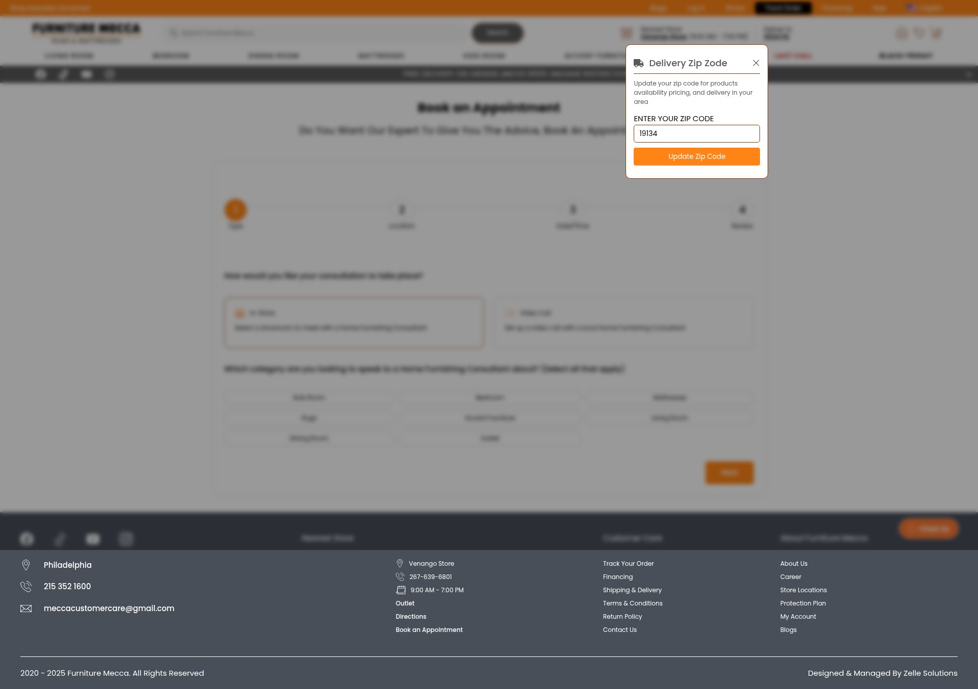 Screenshot of myfurnituremecca.com