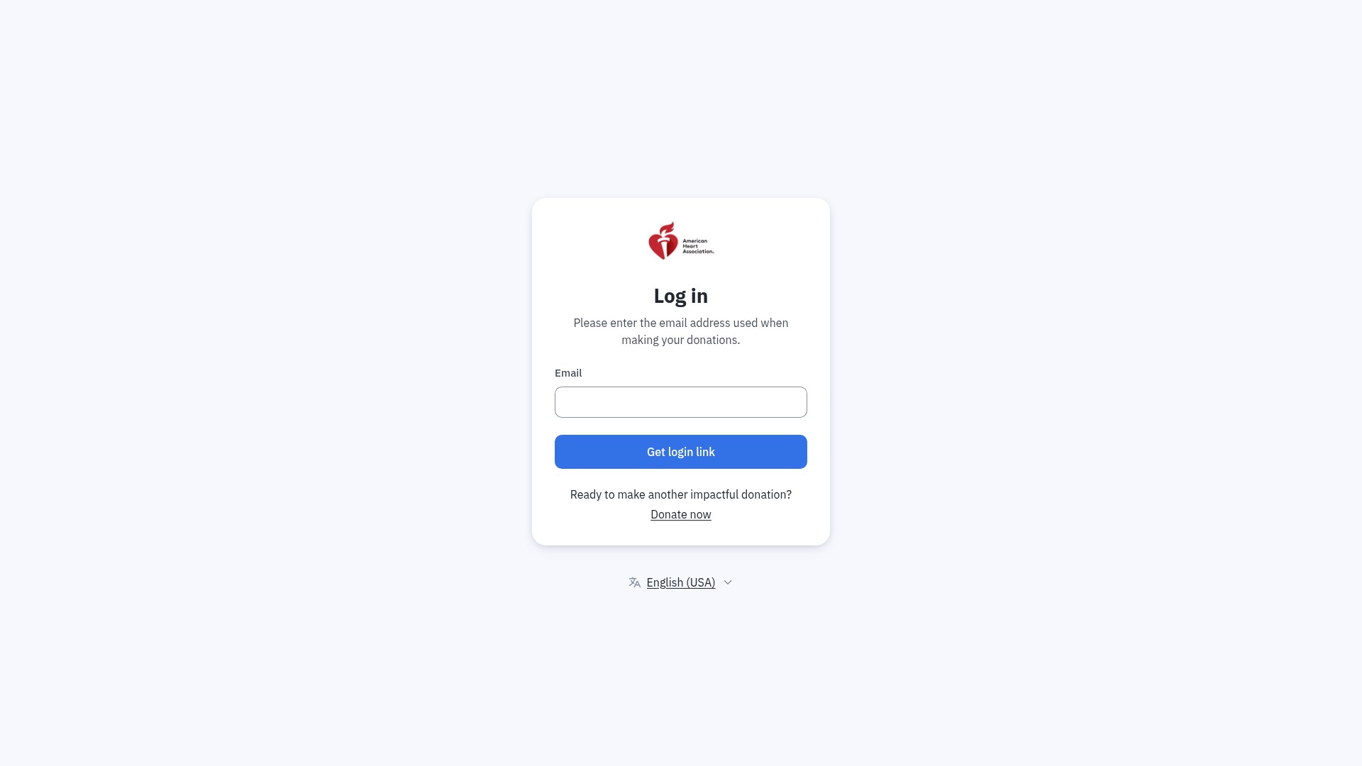 Screenshot of mygiving.heart.org