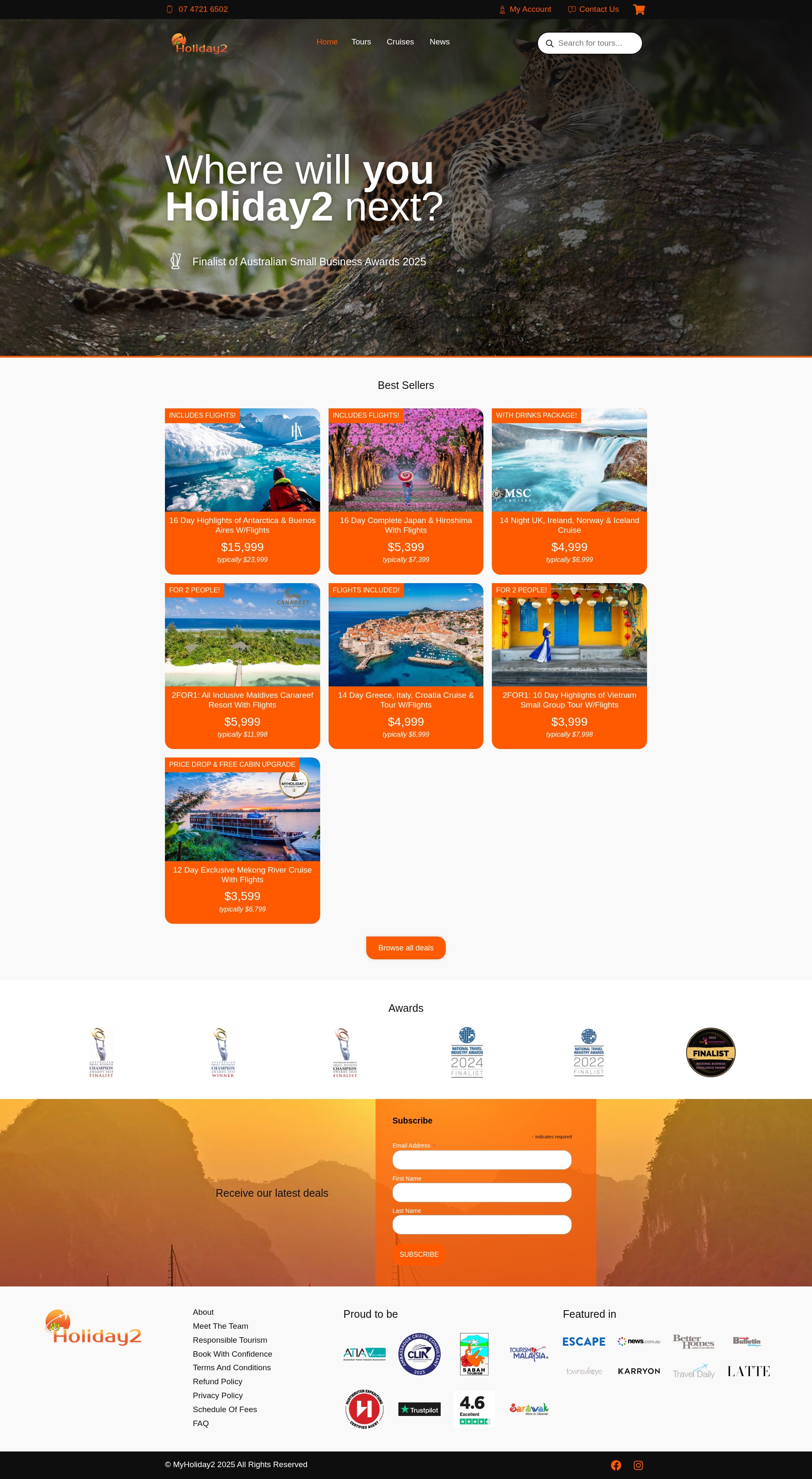 Screenshot of myholiday2.com.au