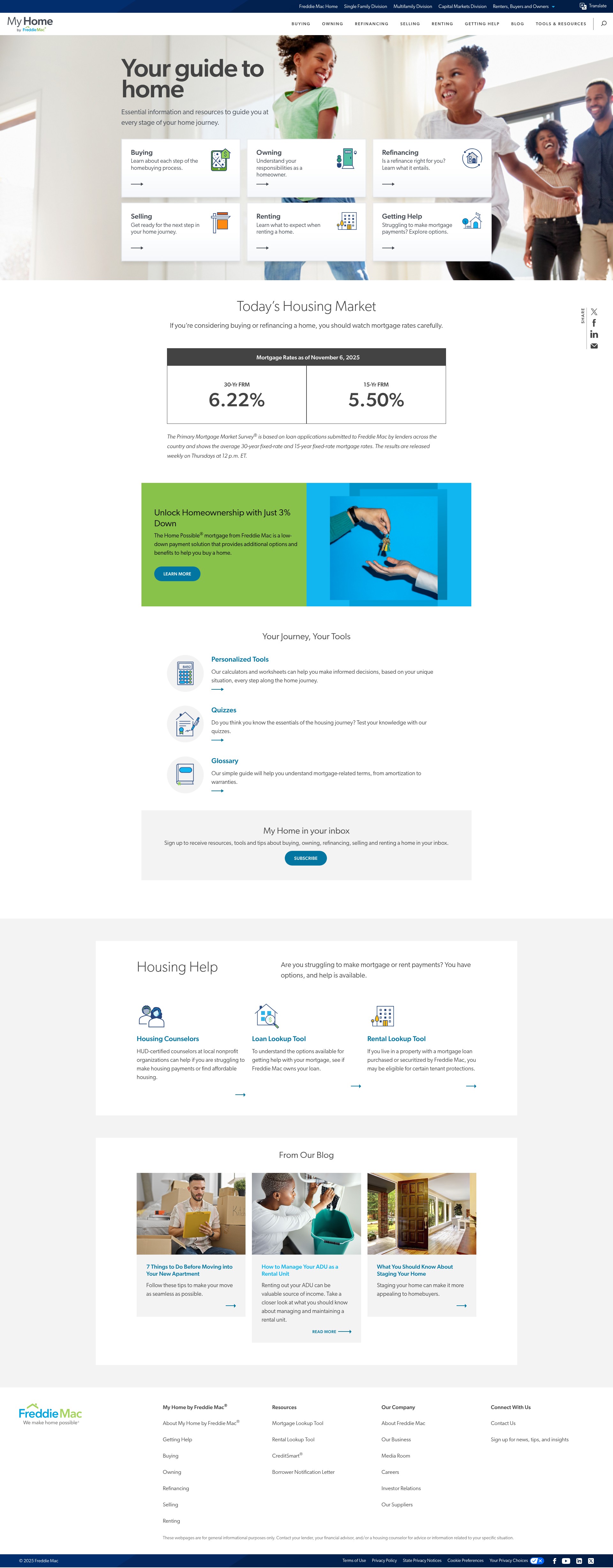 Screenshot of myhome.freddiemac.com