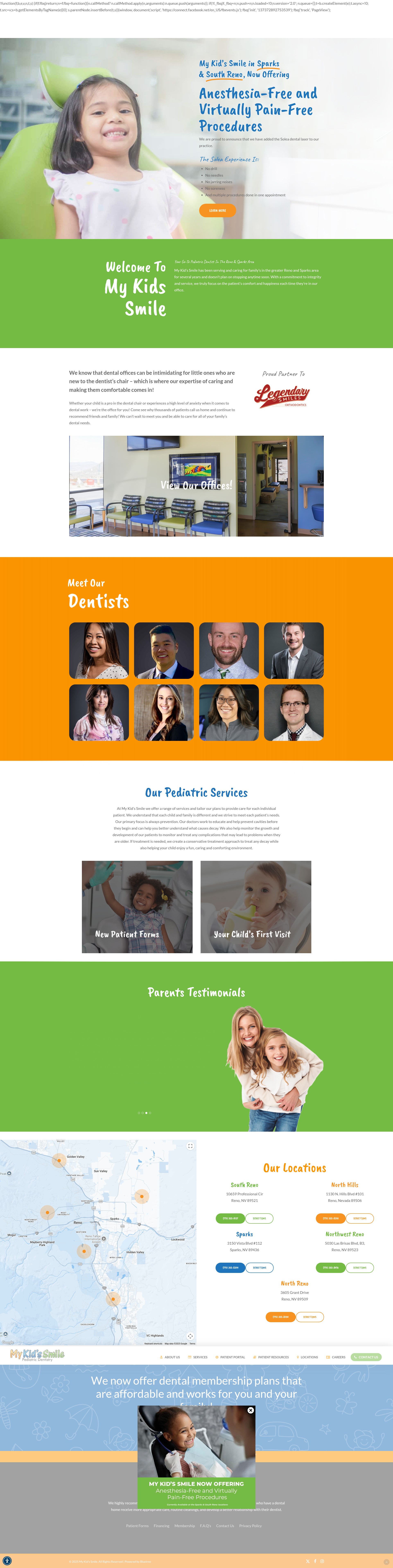 Screenshot of mykidssmilereno.com