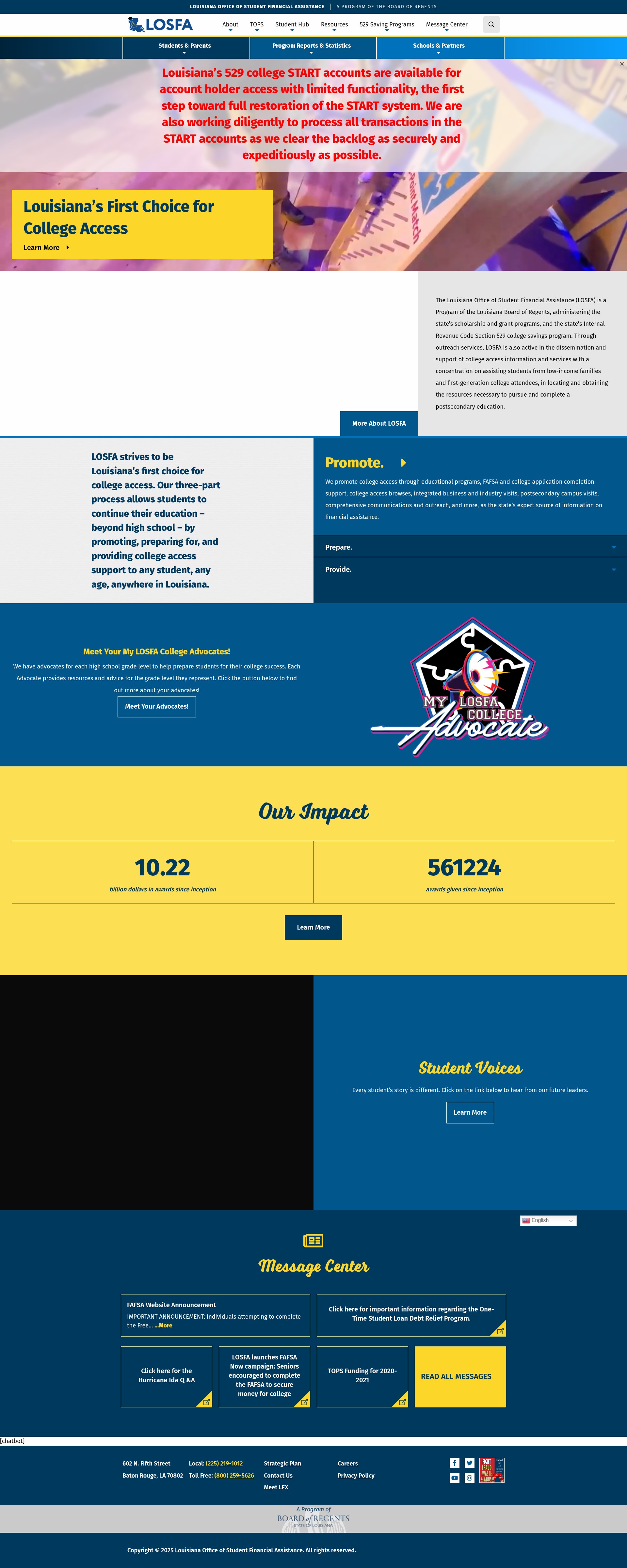Screenshot of mylosfa.la.gov