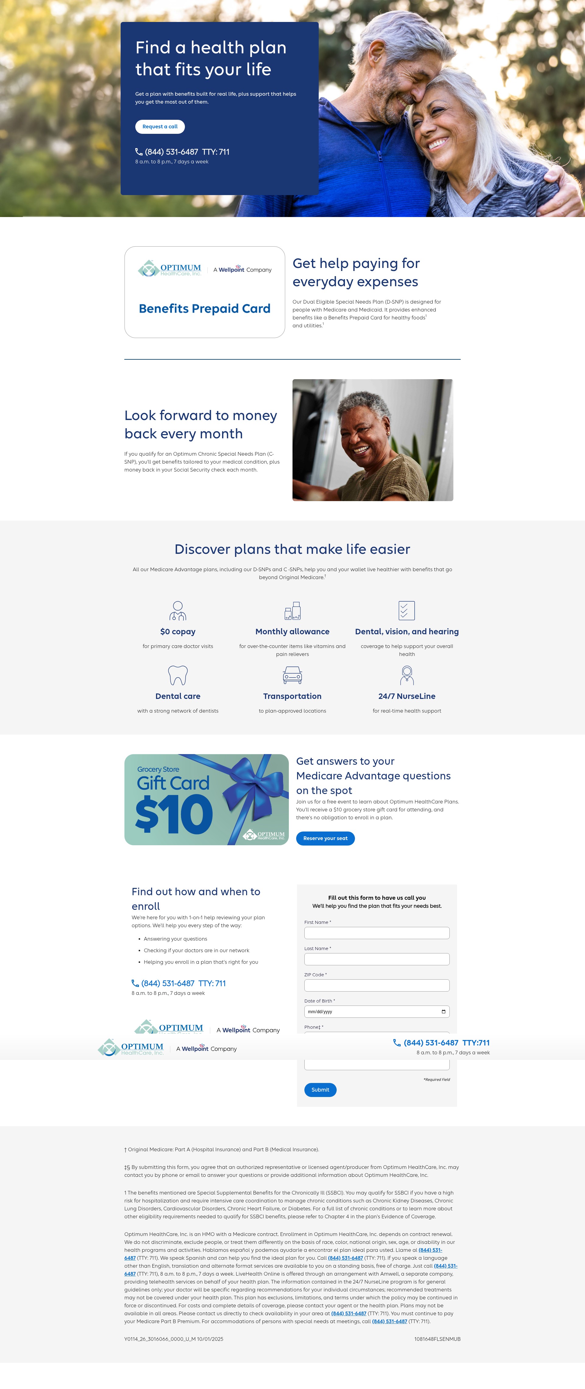 Screenshot of myoptimumhealthcareplan.com