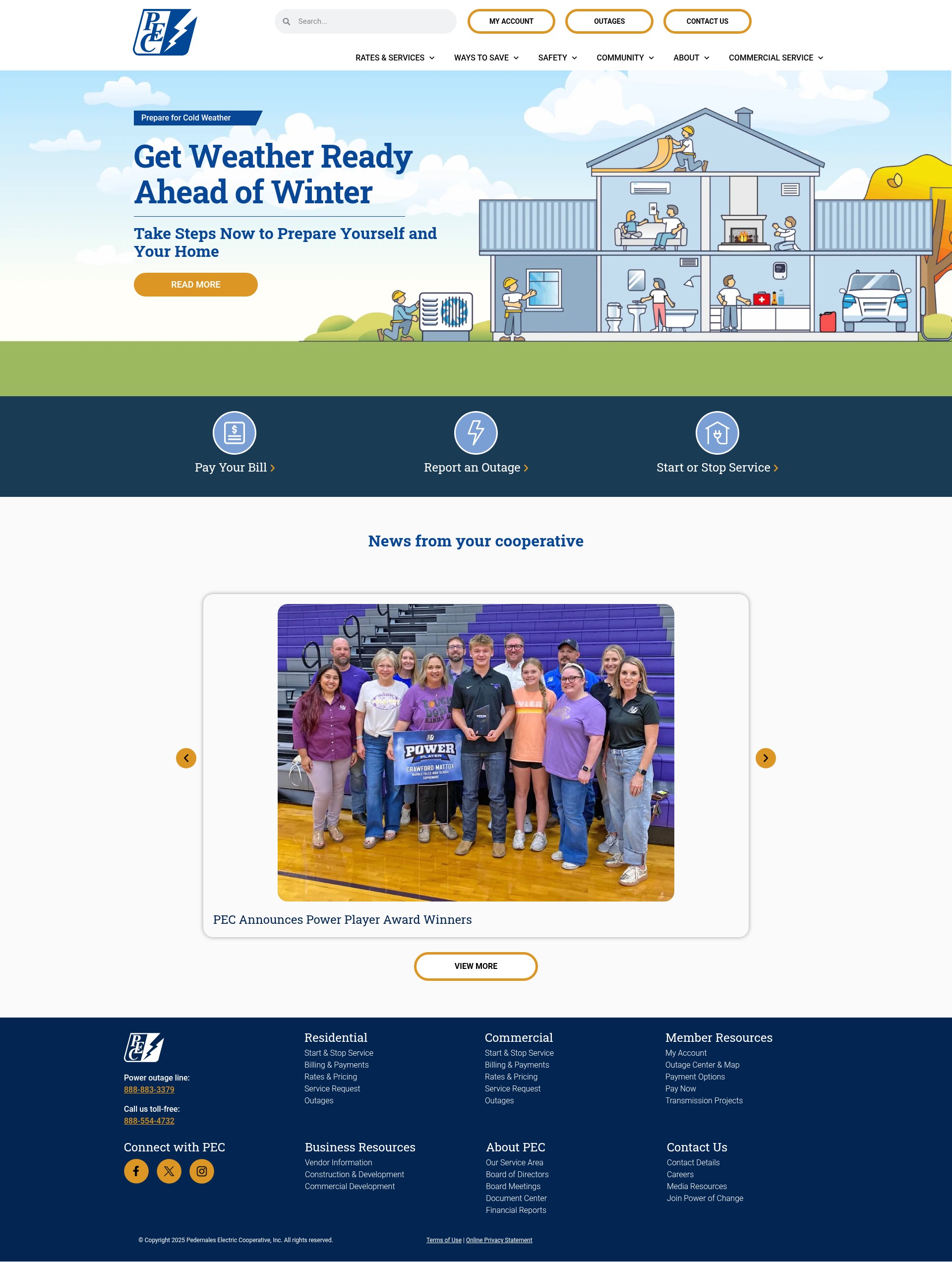Screenshot of mypec.com