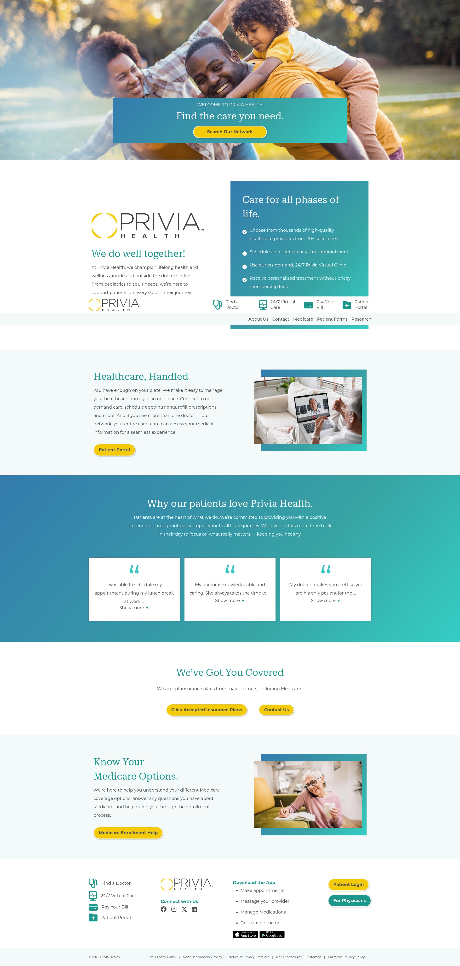 Screenshot of myprivia.com