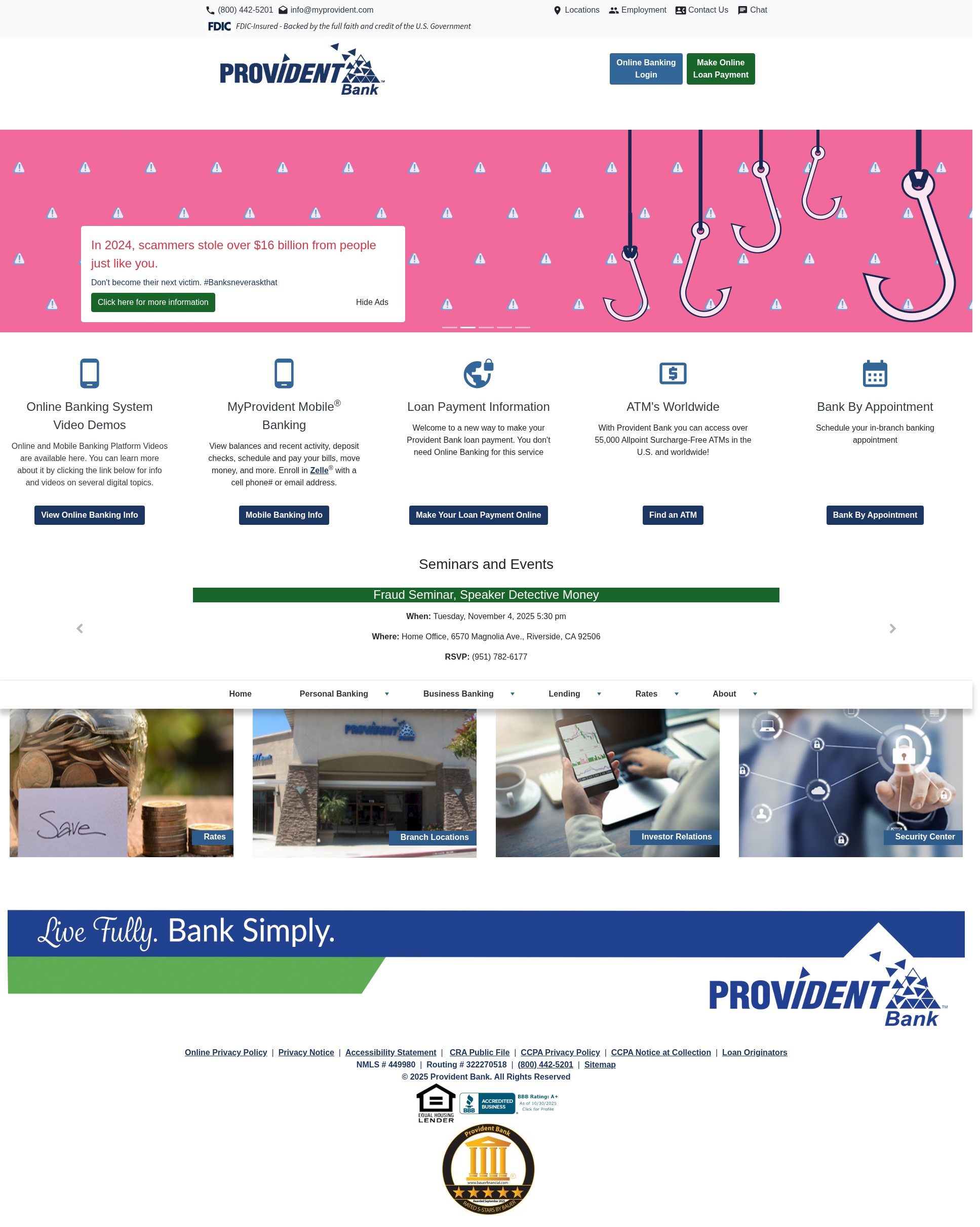 Screenshot of myprovident.com