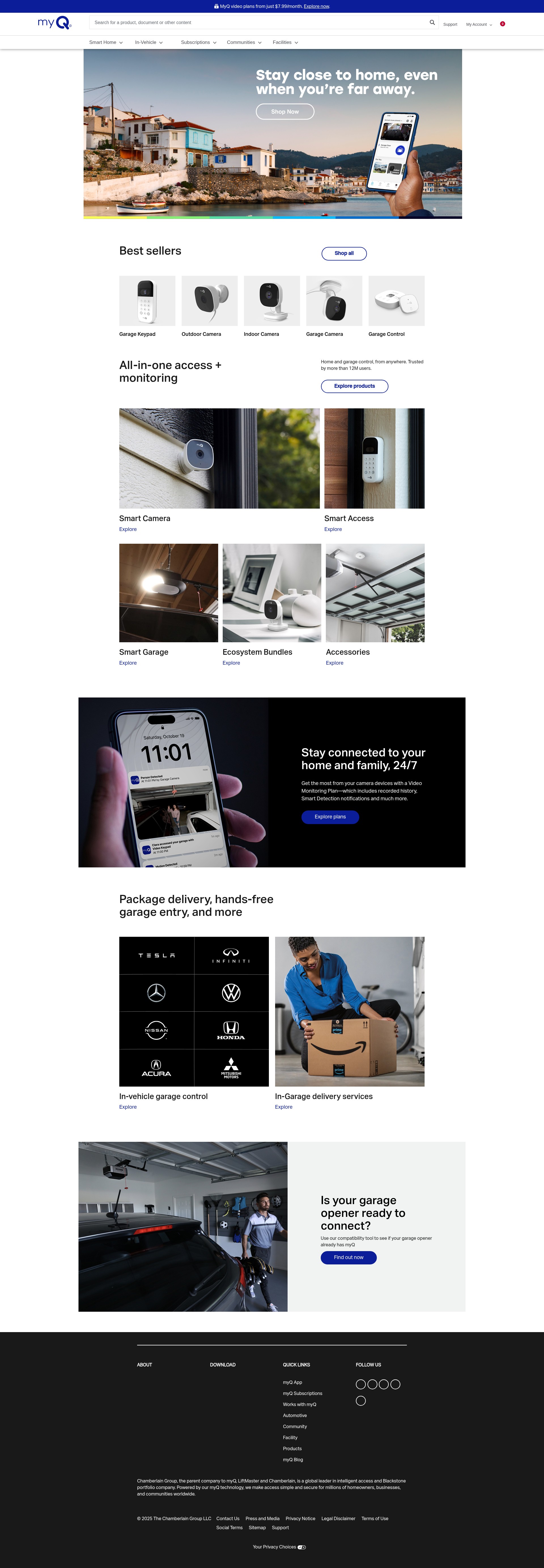 Screenshot of myq.com