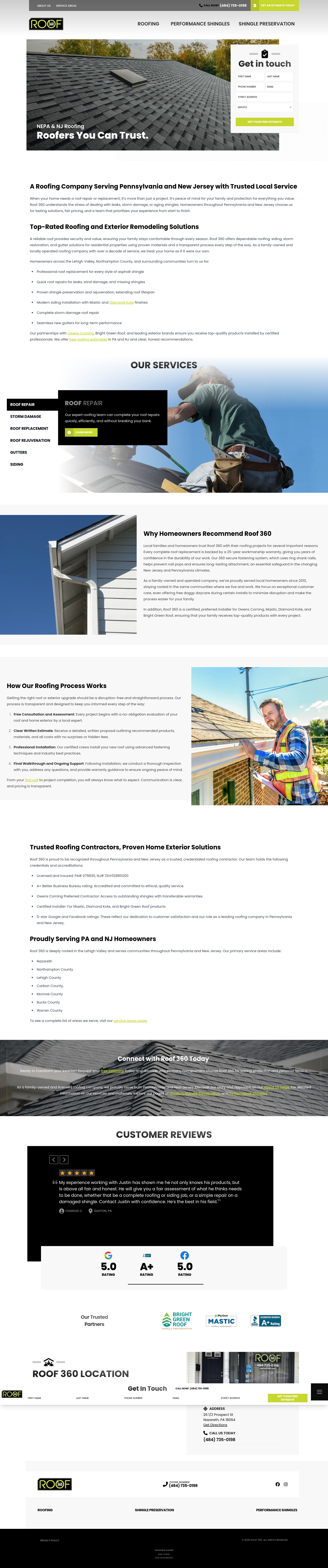 Screenshot of myroof360.com