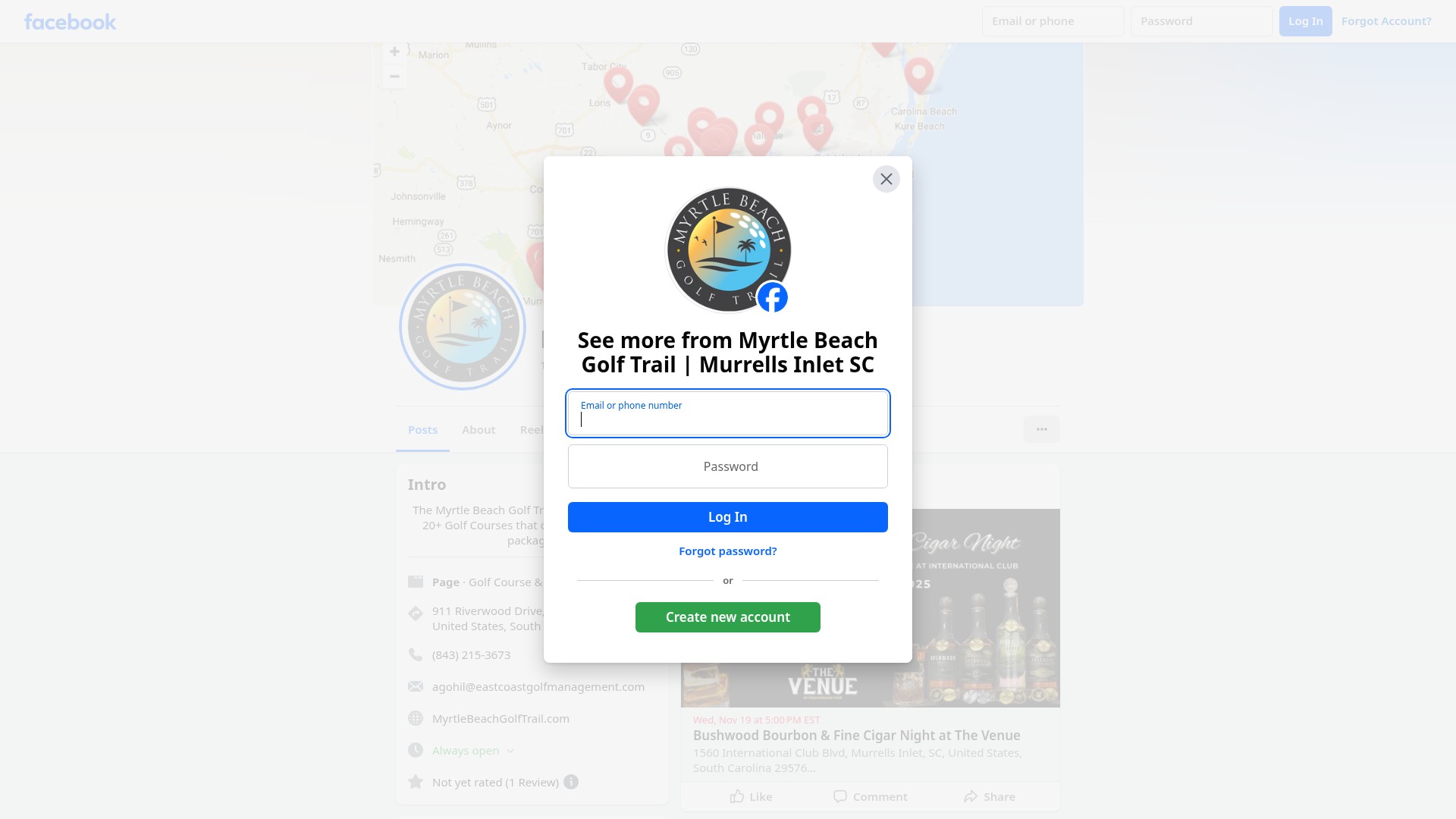 Screenshot of myrtlebeachgolftrail.com