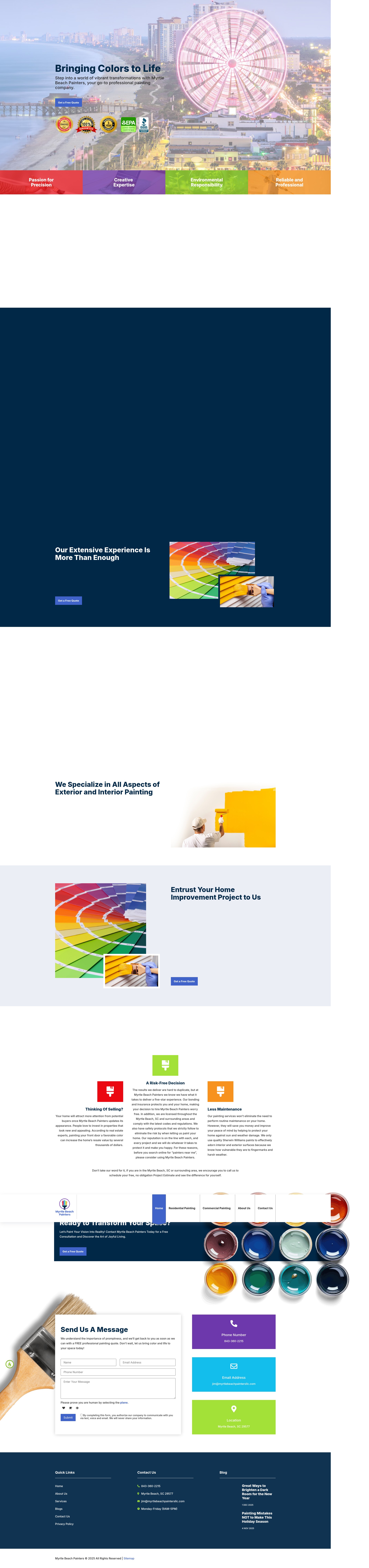 Screenshot of myrtlebeachpaintersllc.com