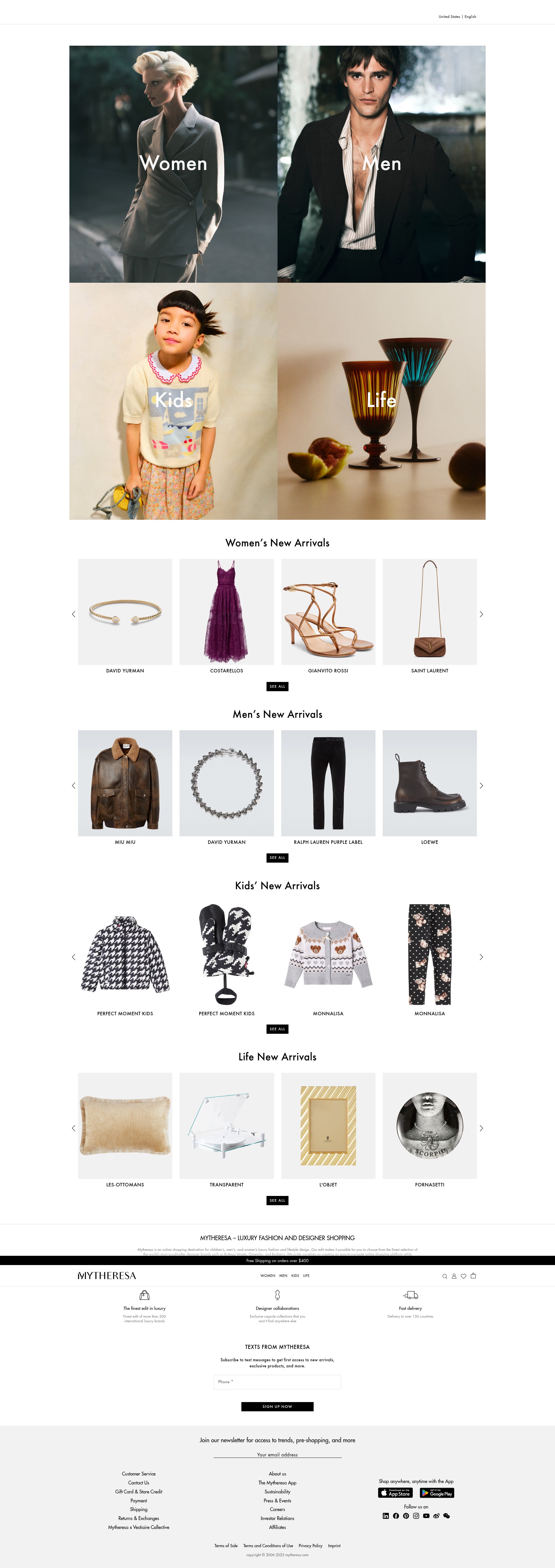 Screenshot of mytheresa.com