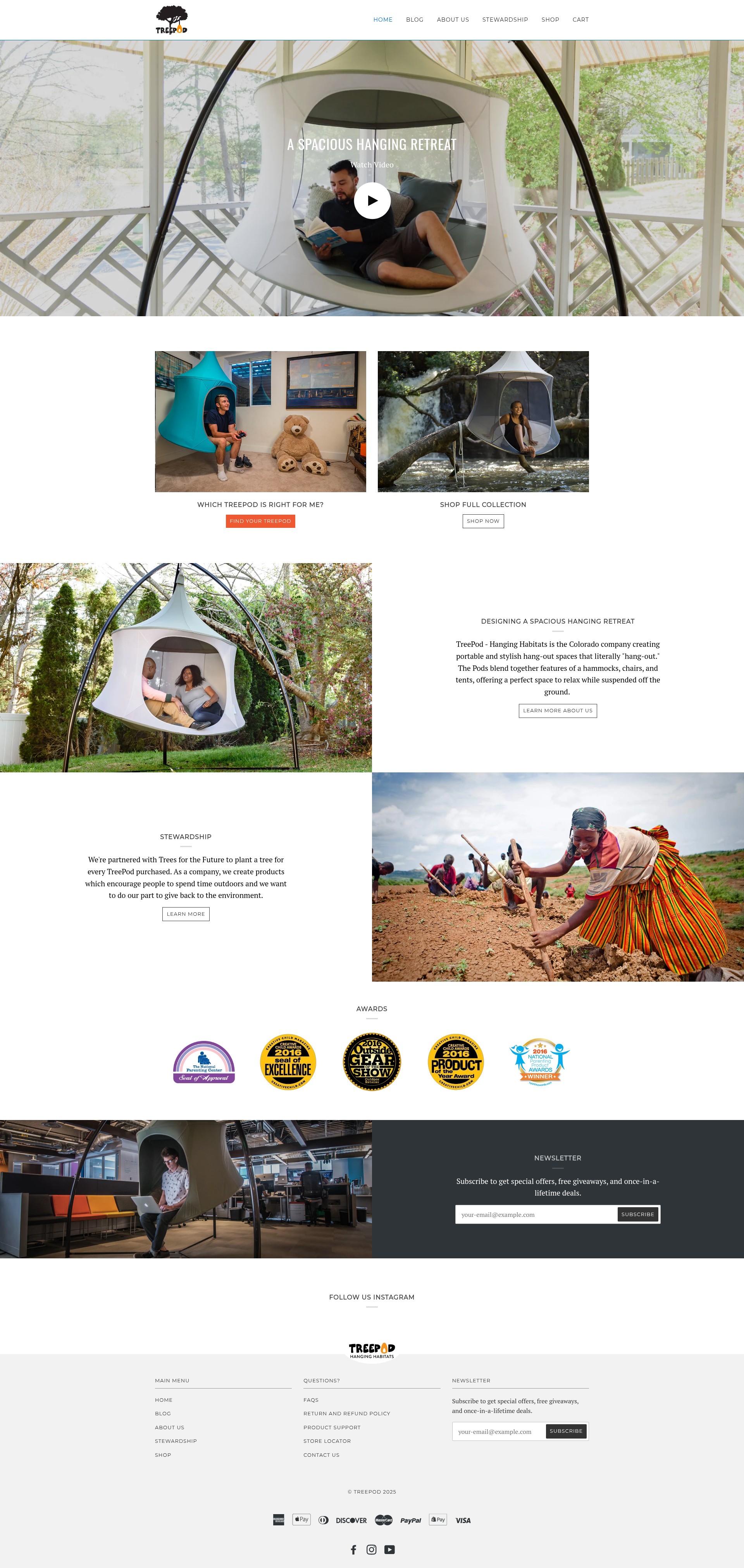 Screenshot of mytreepod.com