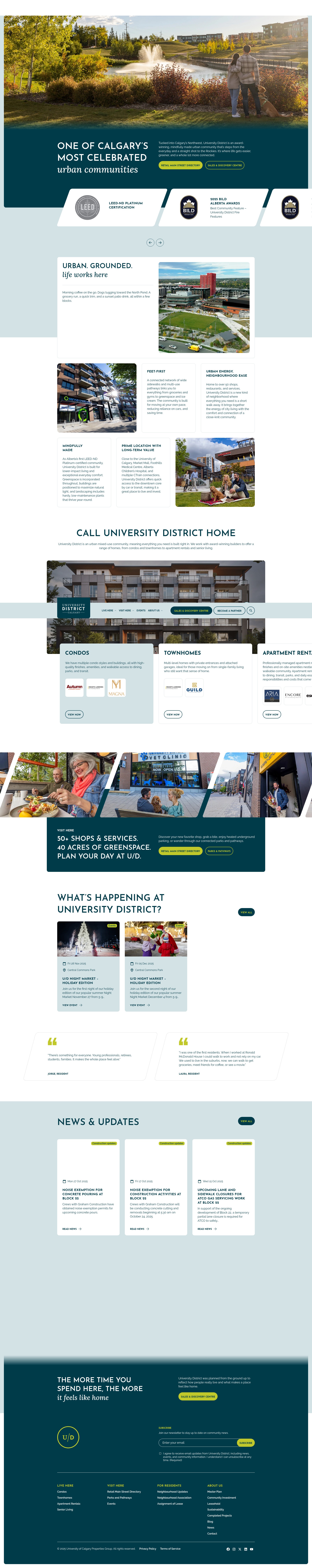Screenshot of myuniversitydistrict.ca