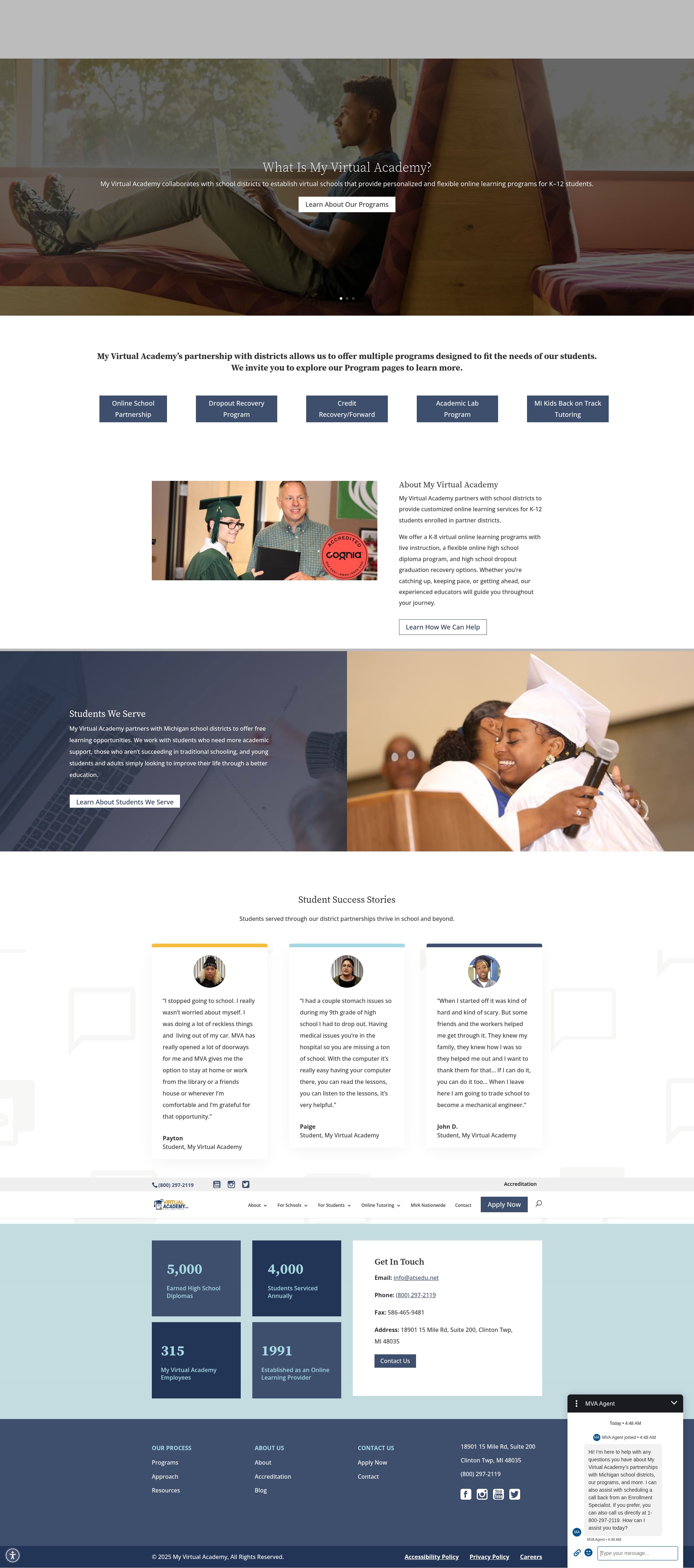 Screenshot of myvirtualacademy.com