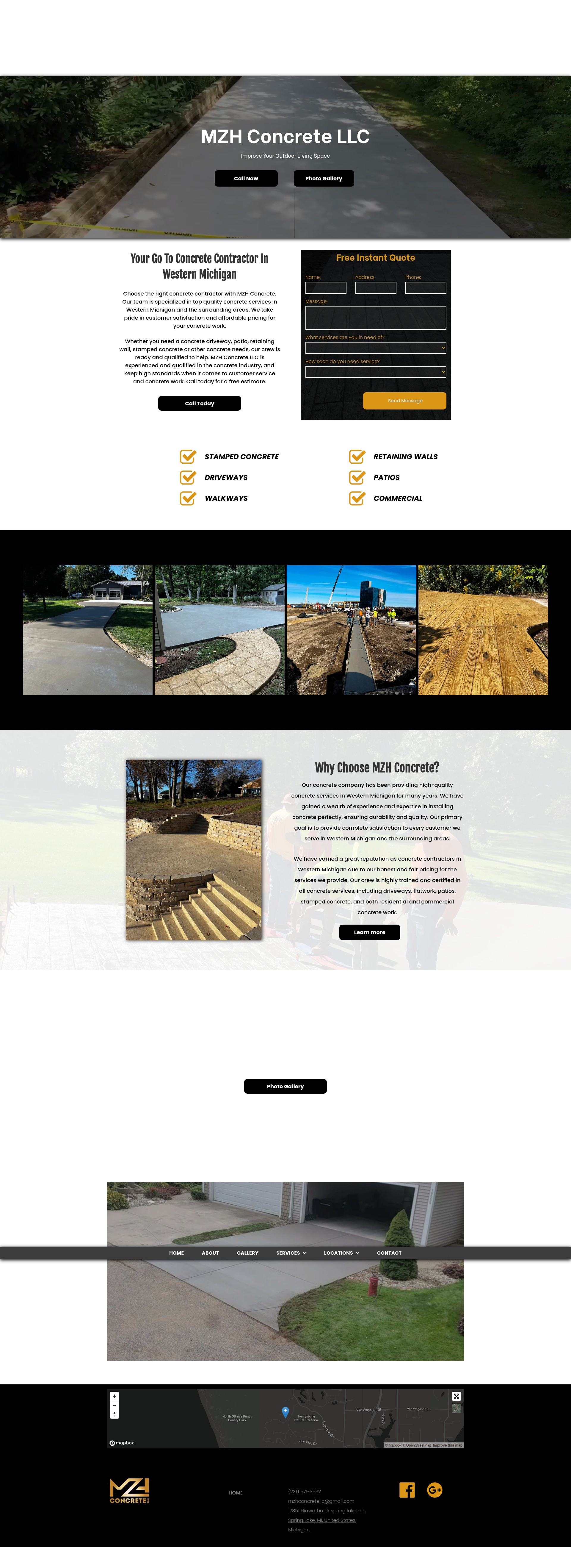 Screenshot of mzhconcrete.com