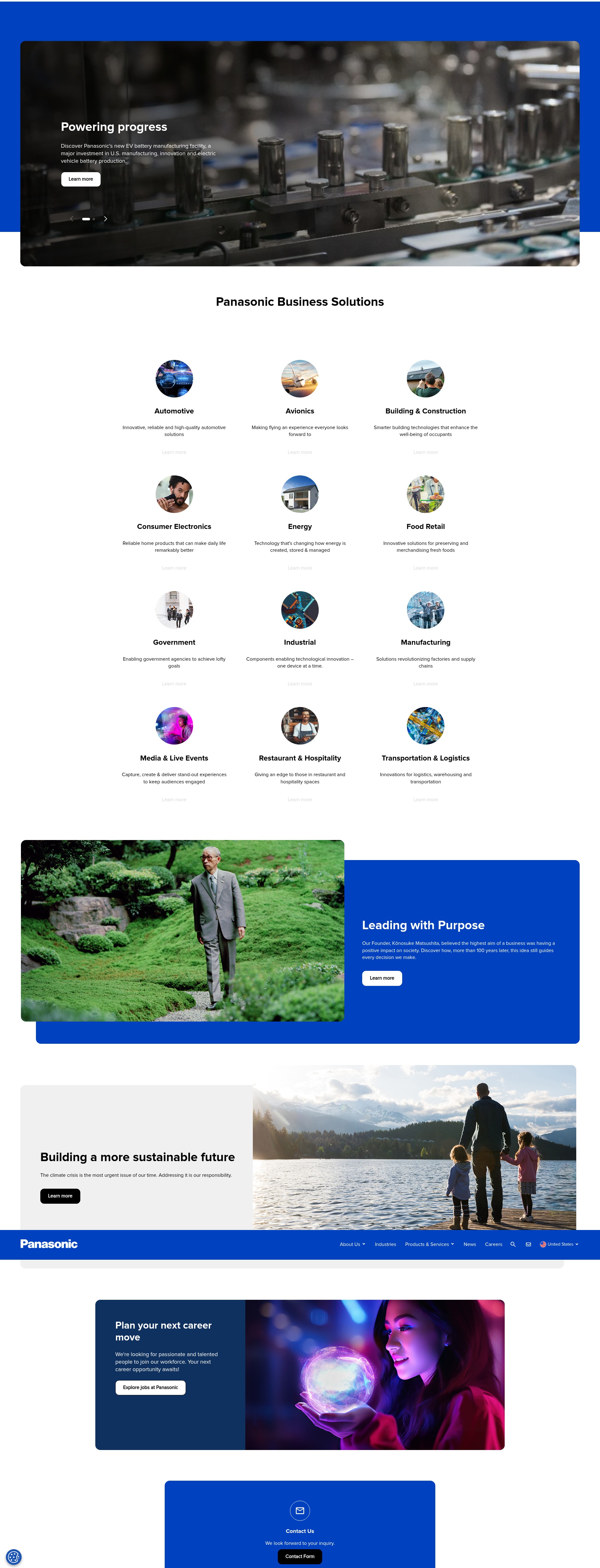 Screenshot of na.panasonic.com