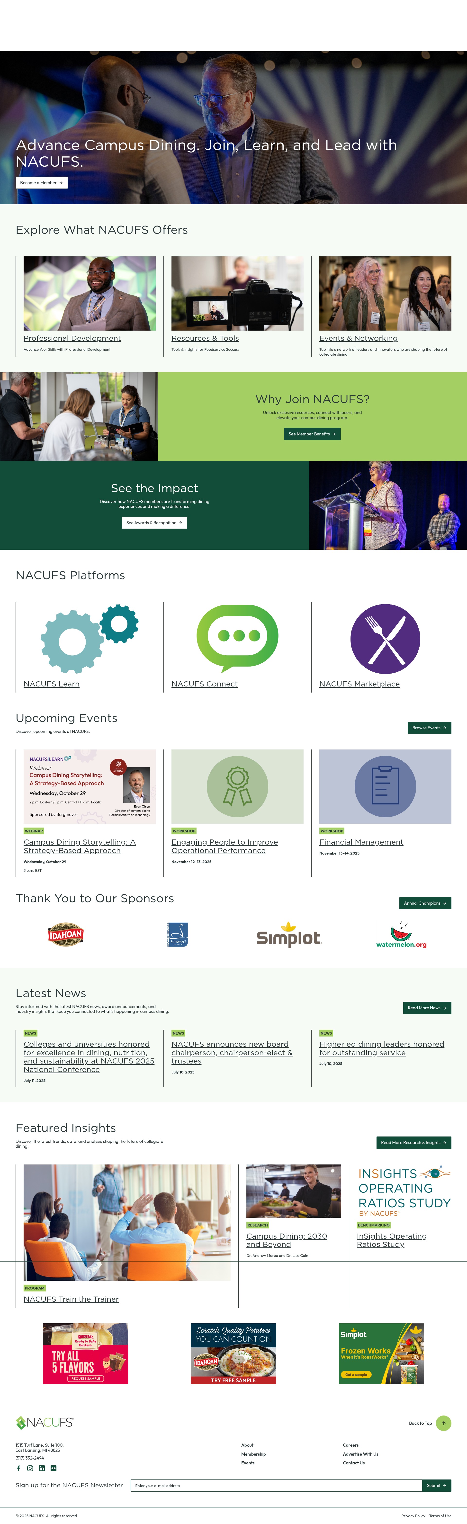 Screenshot of nacufs.org