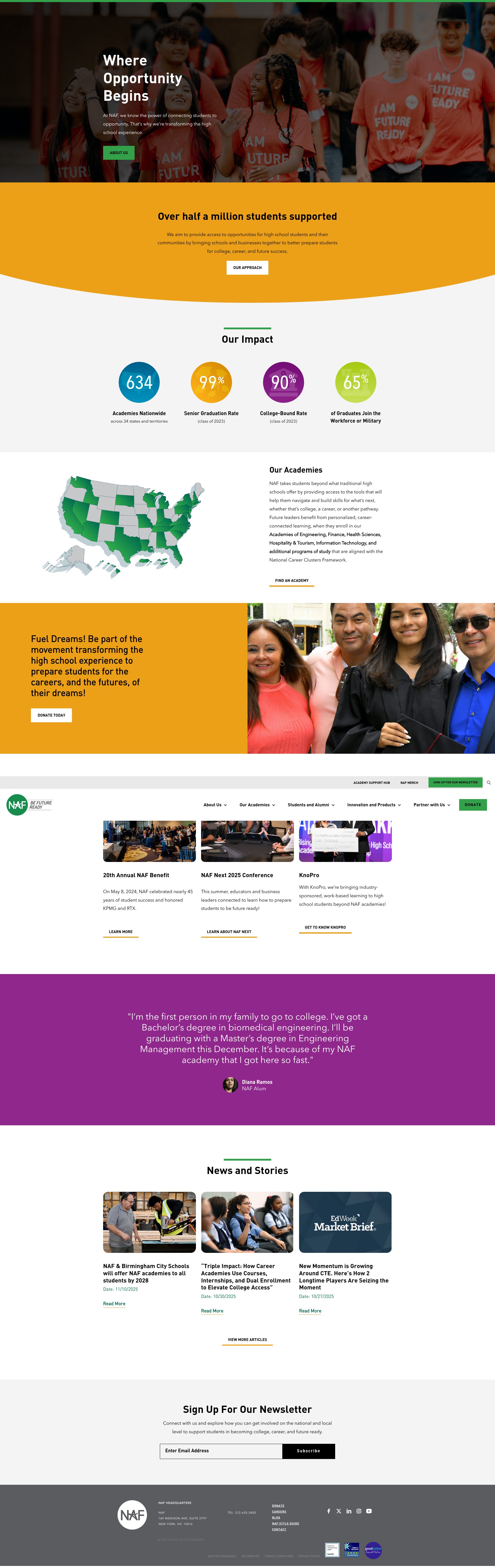 Screenshot of naf.org