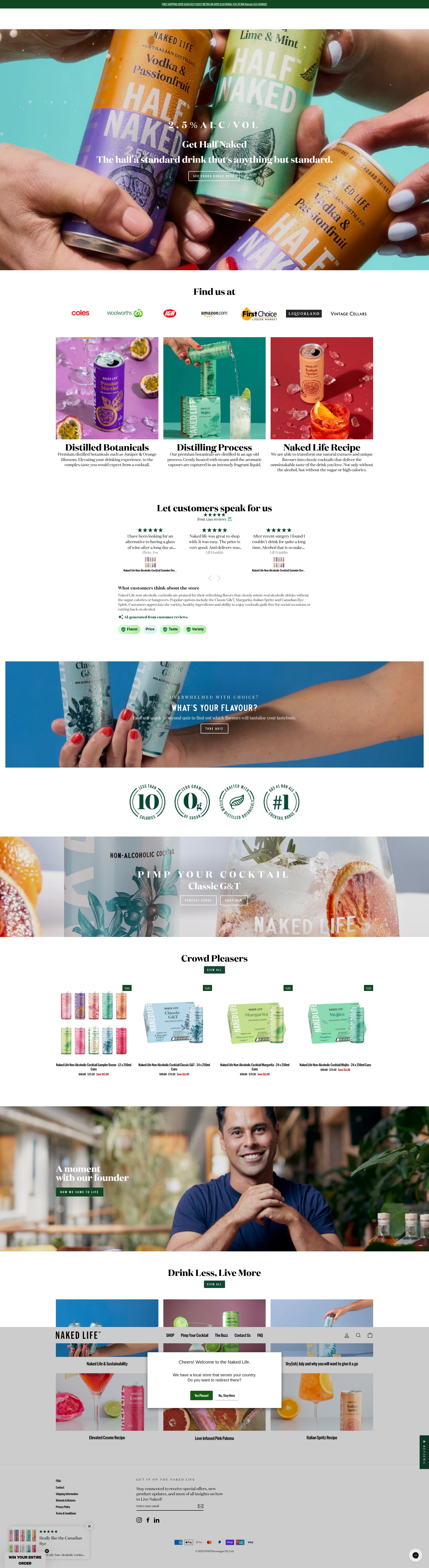 Screenshot of nakedlifespirits.com.au