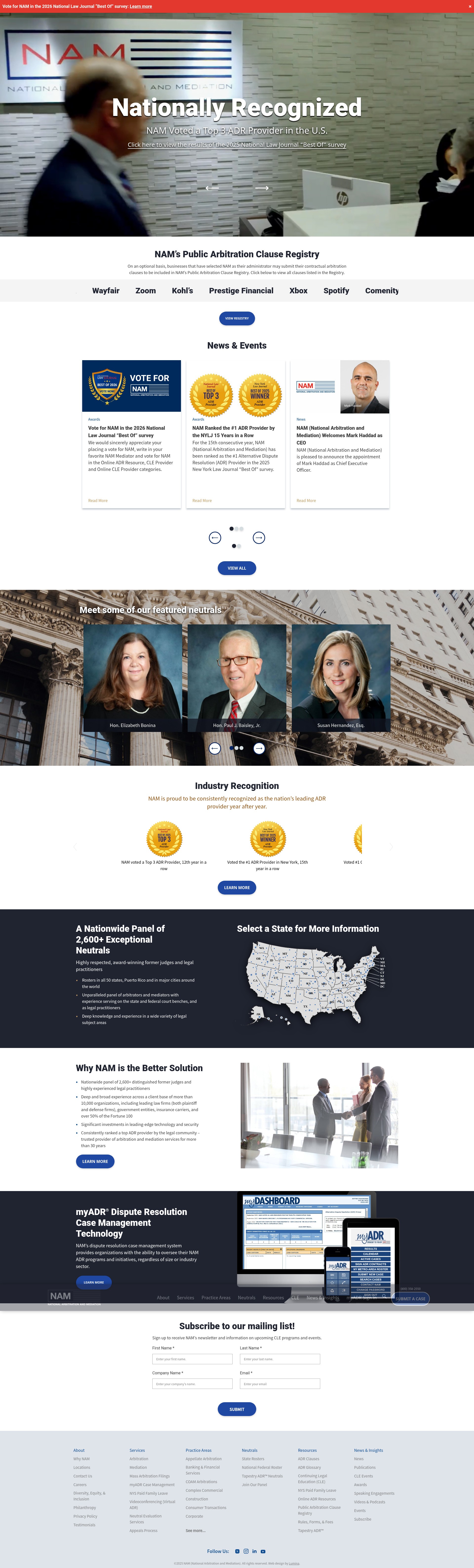 Screenshot of namadr.com