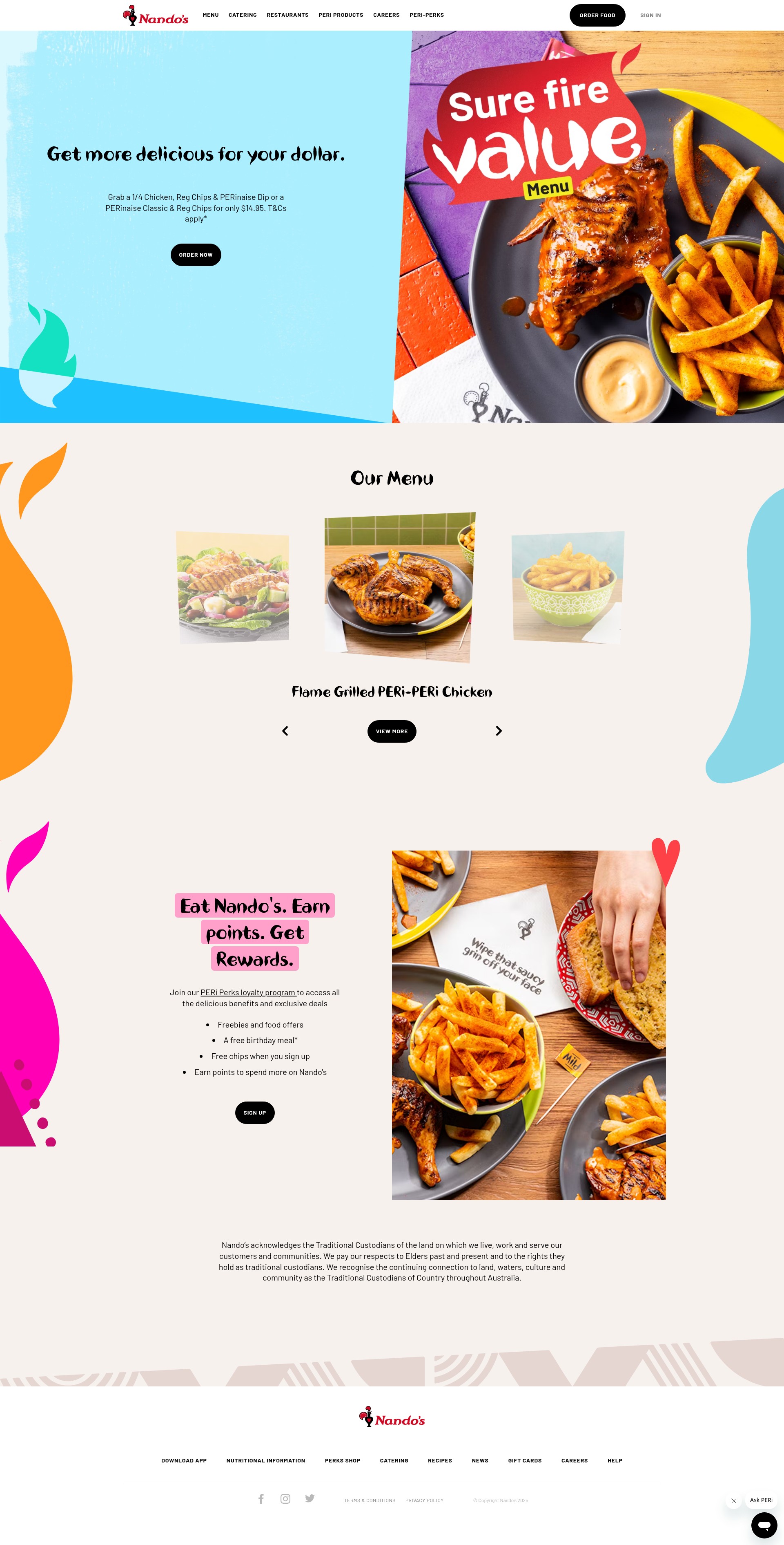 Screenshot of nandos.com.au