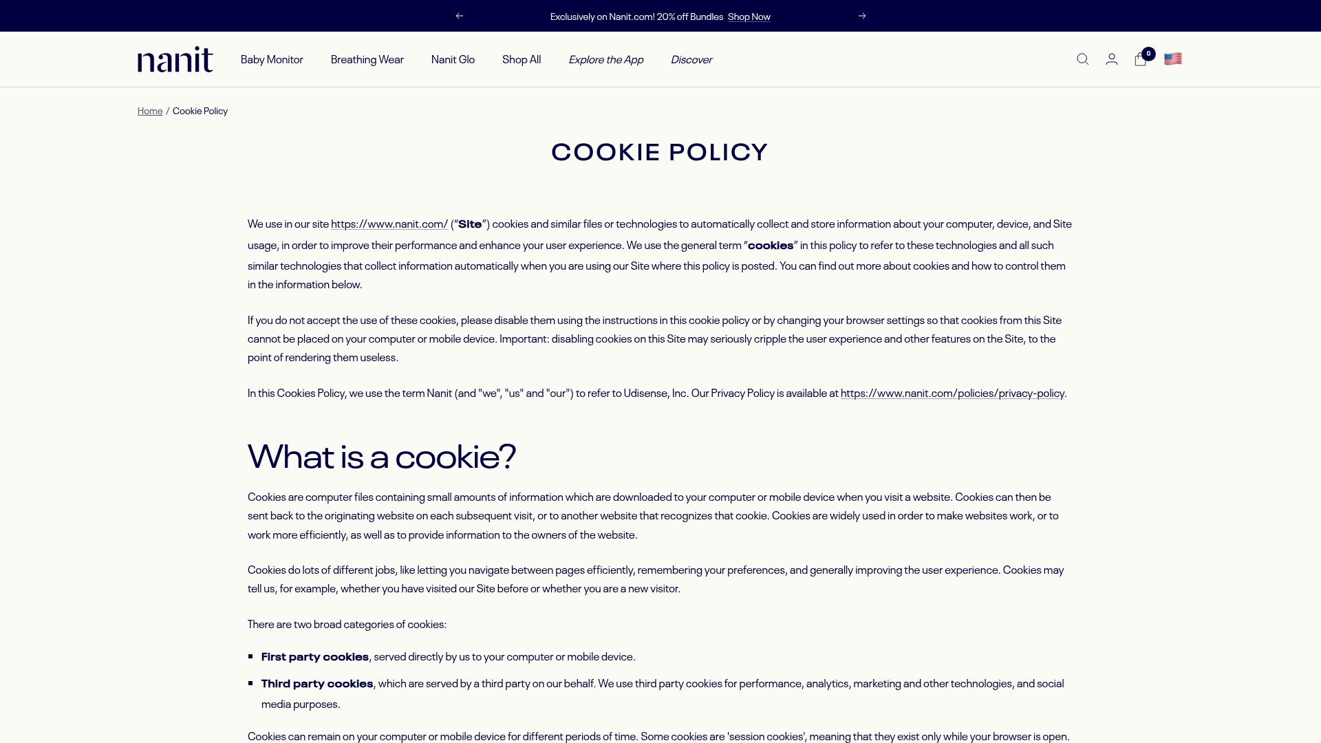Screenshot of nanit.com