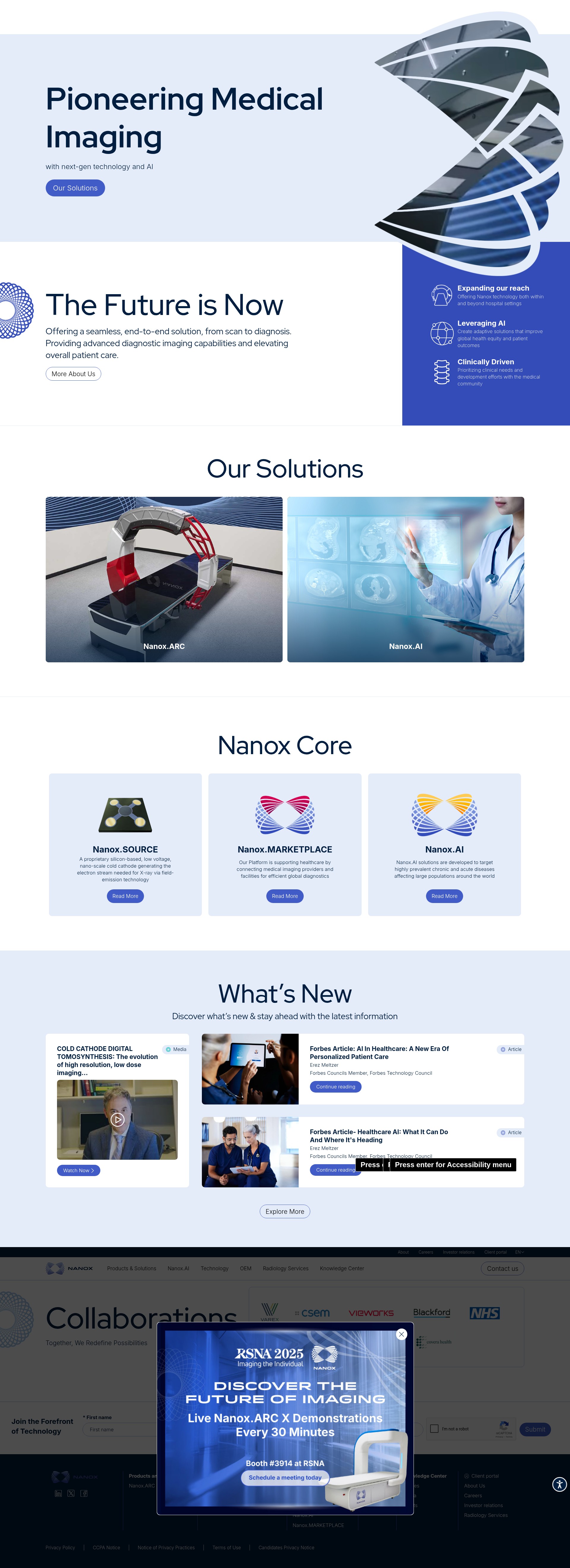 Screenshot of nanox.vision