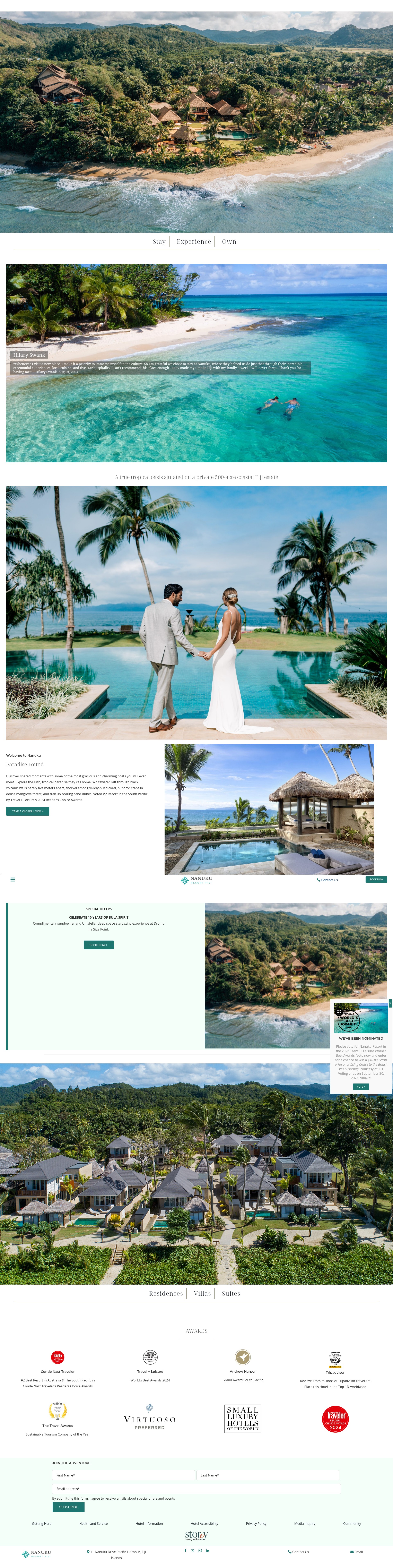 Screenshot of nanukuresort.com