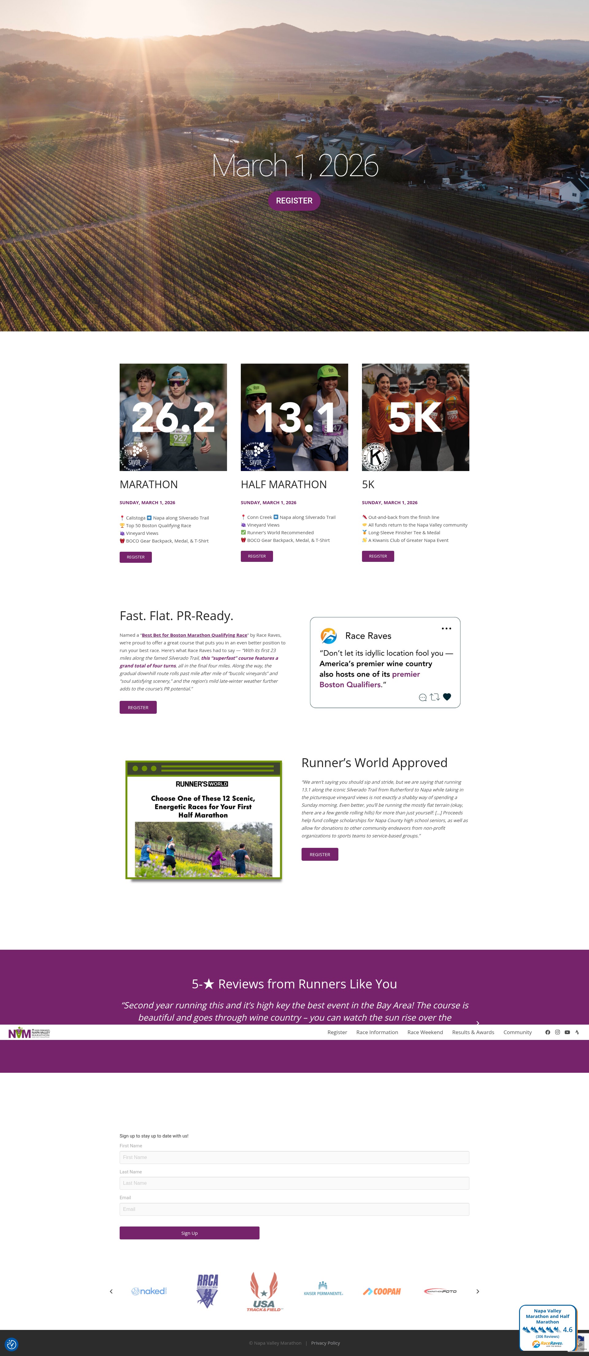Screenshot of napavalleymarathon.org