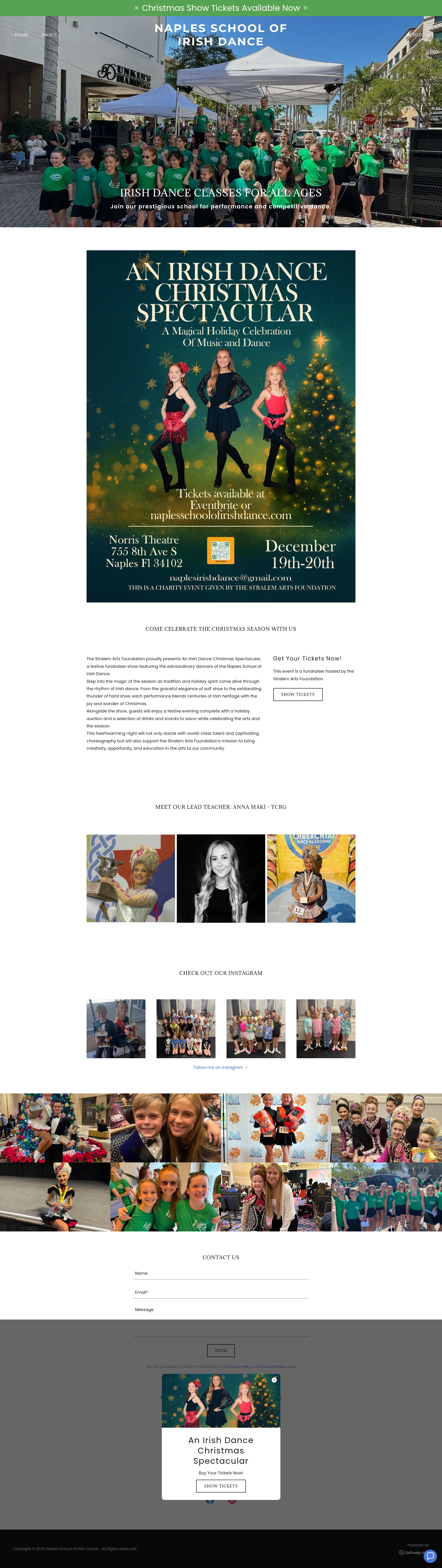 Screenshot of naplesschoolofirishdance.com