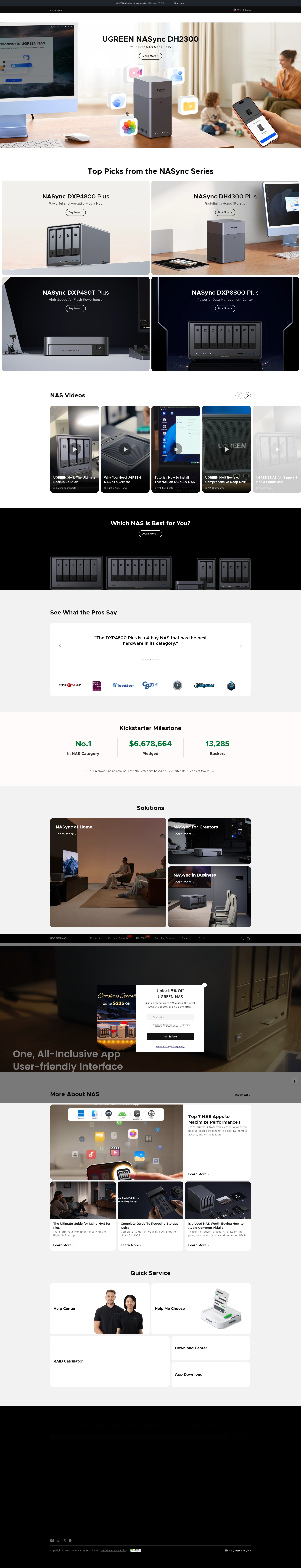 Screenshot of nas.ugreen.com