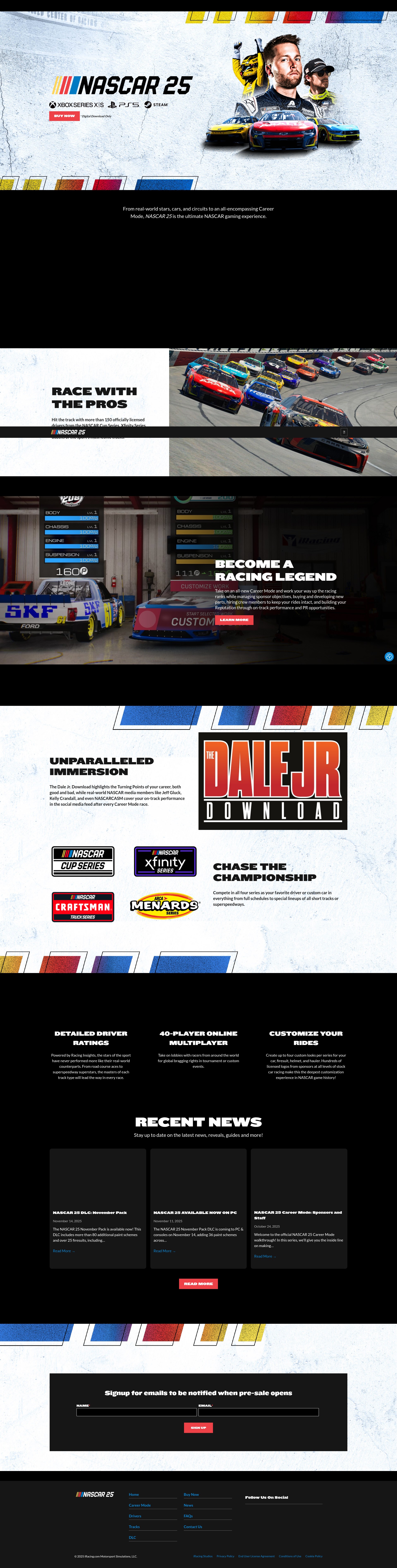Screenshot of nascar25.com