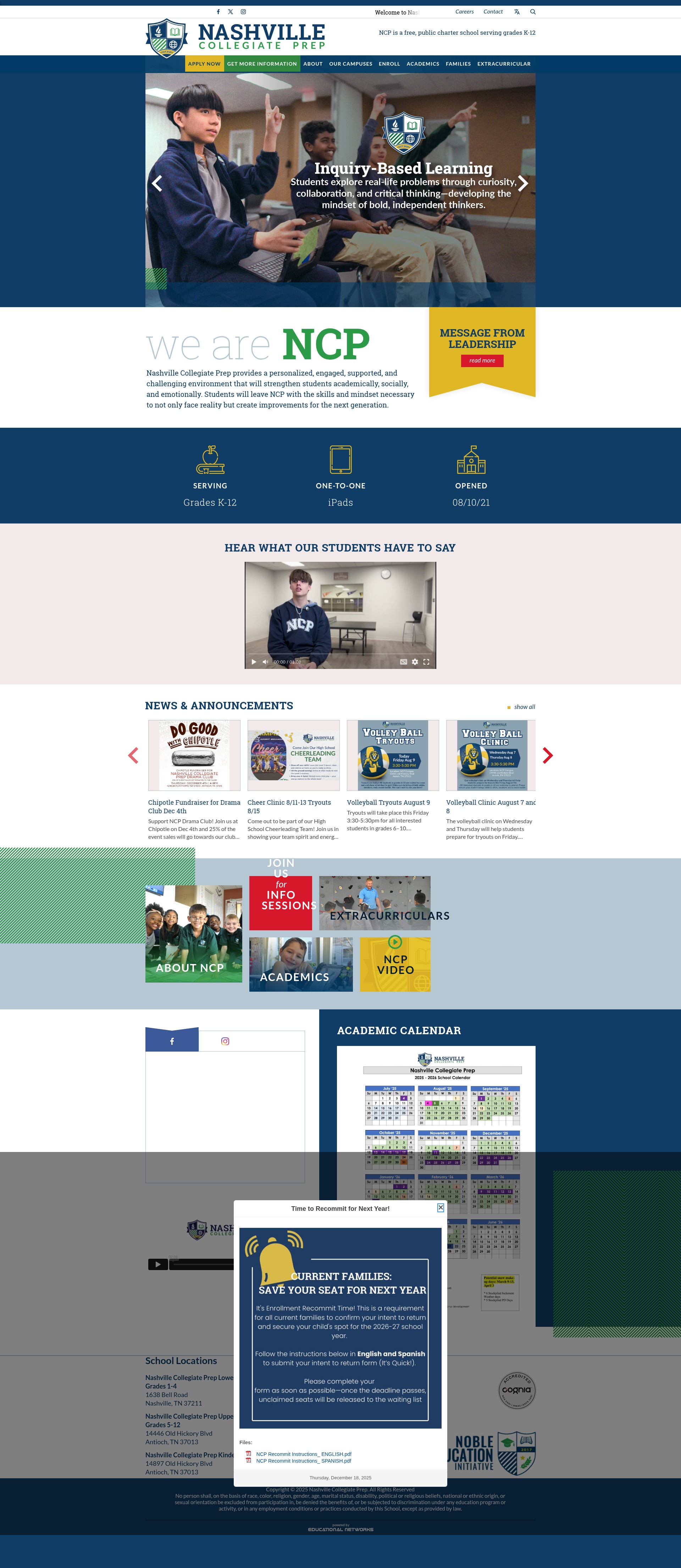 Screenshot of nashvillecollegiate.org