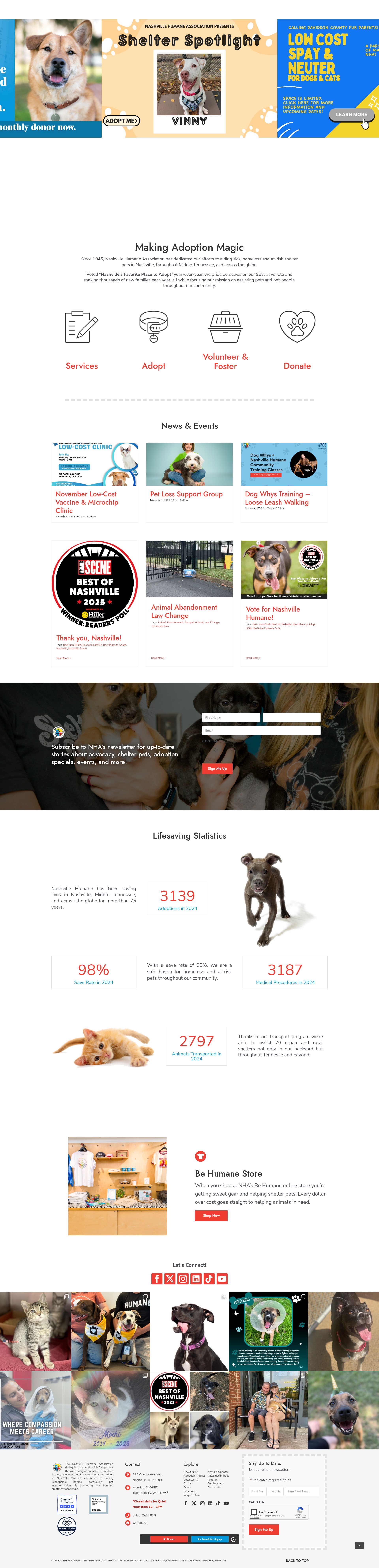 Screenshot of nashvillehumane.org