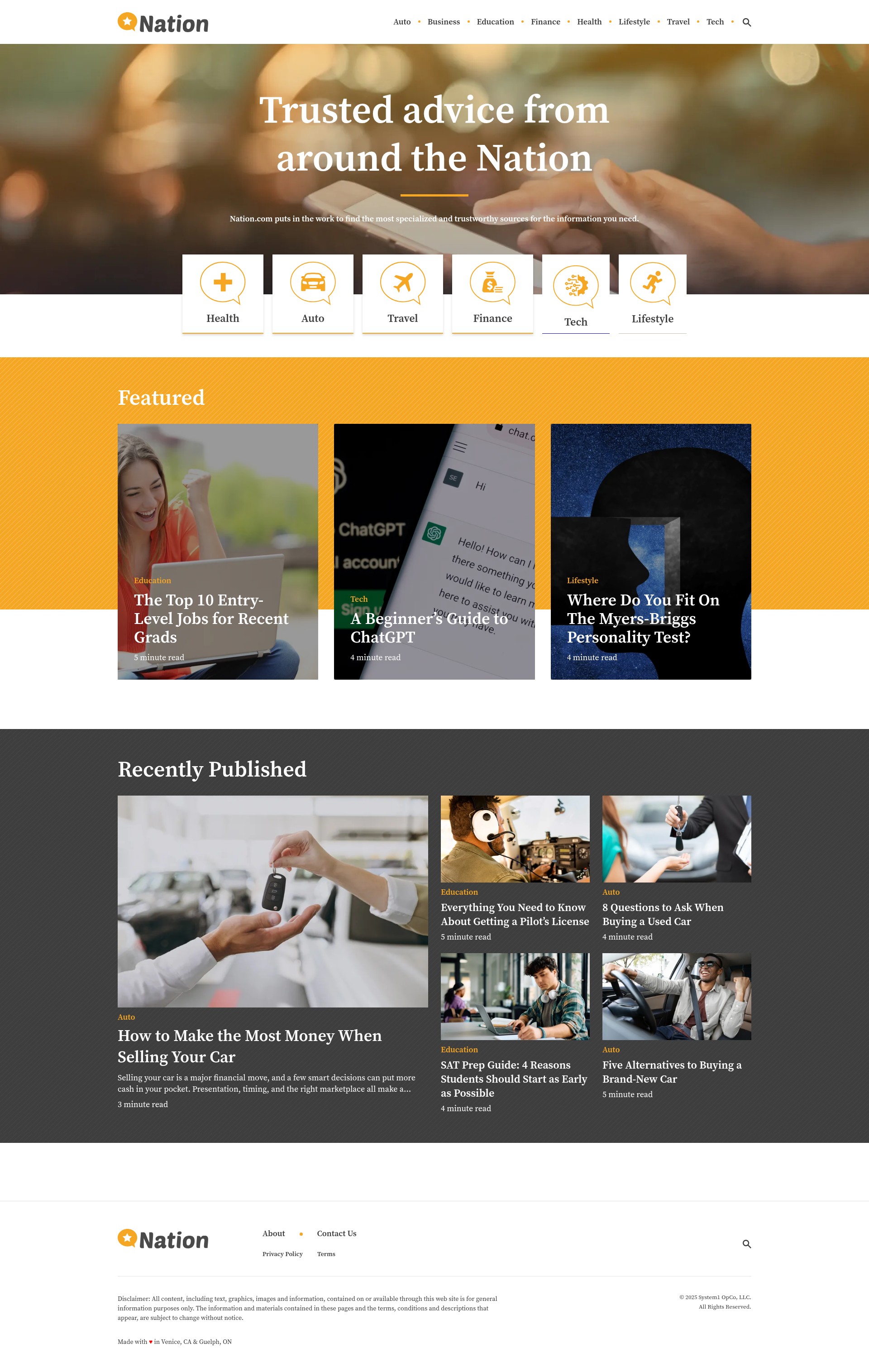 Screenshot of nation.com