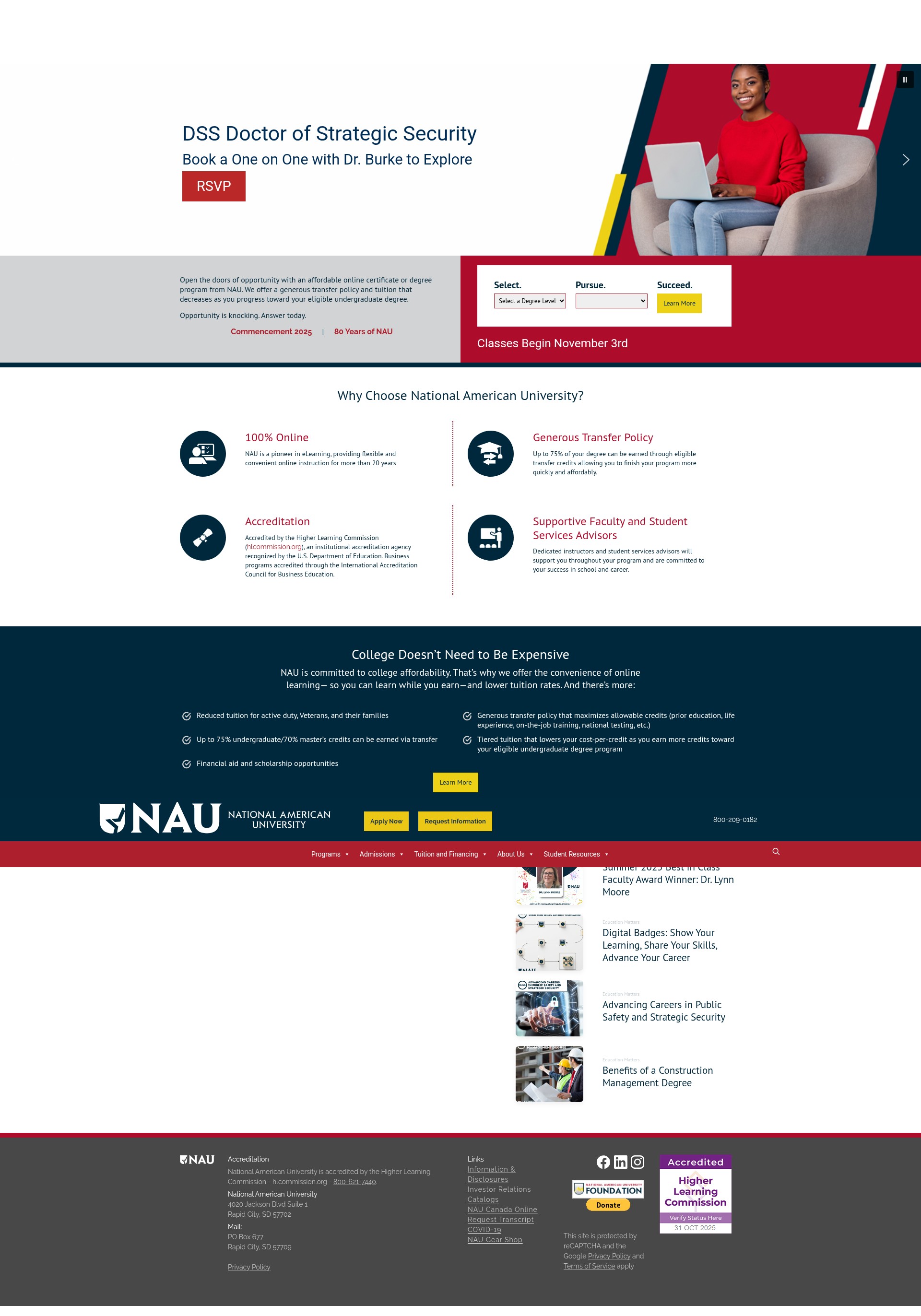 Screenshot of national.edu