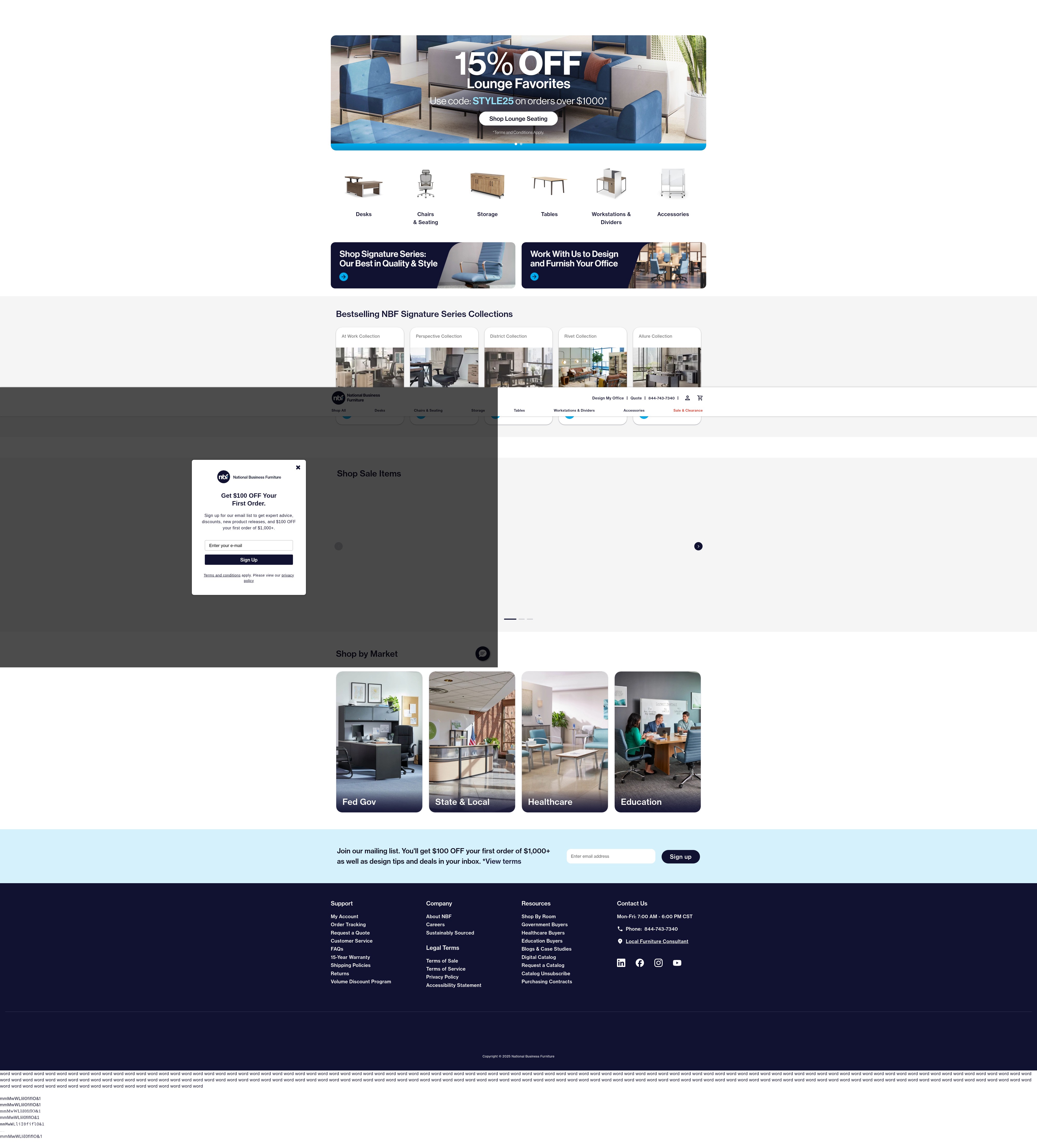 Screenshot of nationalbusinessfurniture.com